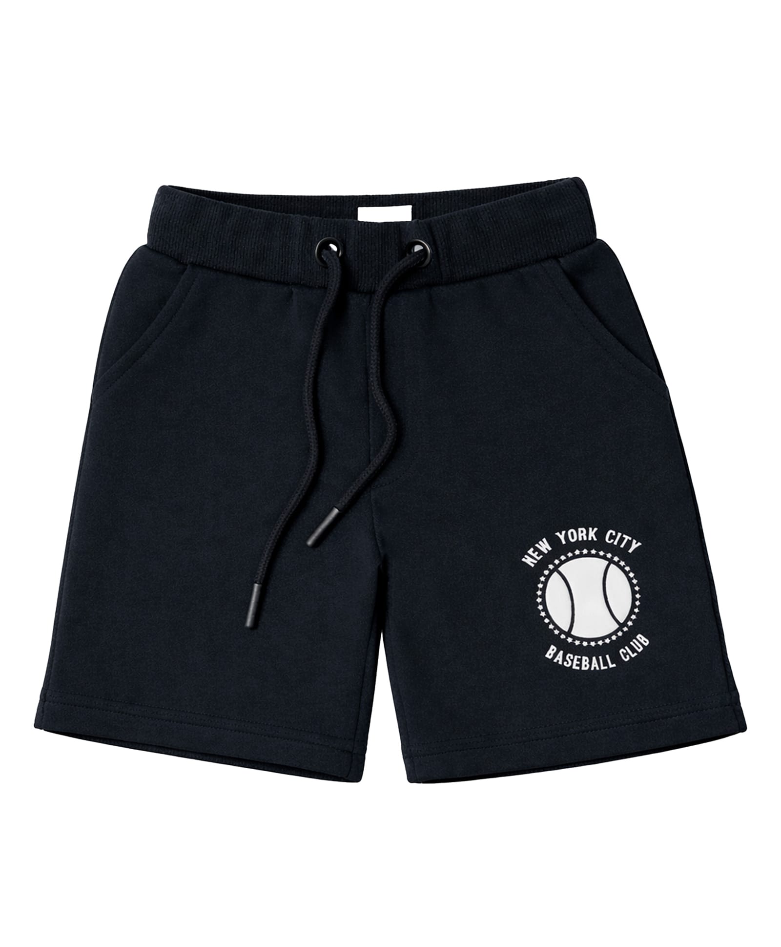 nuberry Cotton Knit Baseball Printed Shorts - Black-picture-15