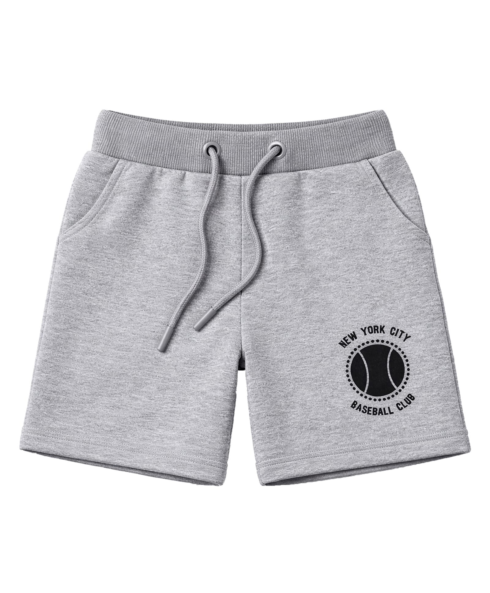 nuberry Cotton Knit Baseball Printed Shorts - Grey-picture-10