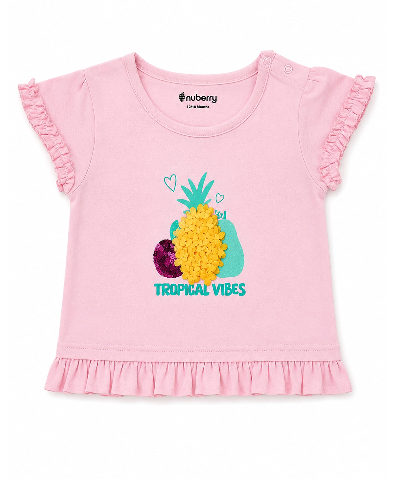 nuberry Cotton Knit Sleeveless Tropical Theme Printed Top - Pink-picture-20