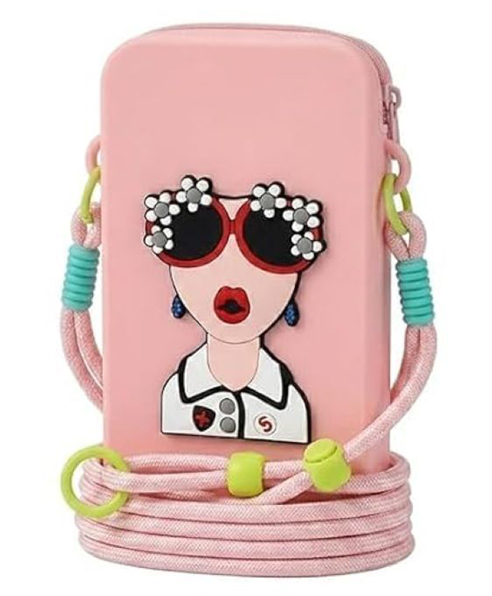 New Pinch Silicone Mobile Sling Pouch for kids Women & Girls, Crossbody Phone Bag with Adjustable Strap, Soft Silicone Phone Purse, Stylish Mini Sling Bag, Multicolor, Pack of 1- PINK-image-4
