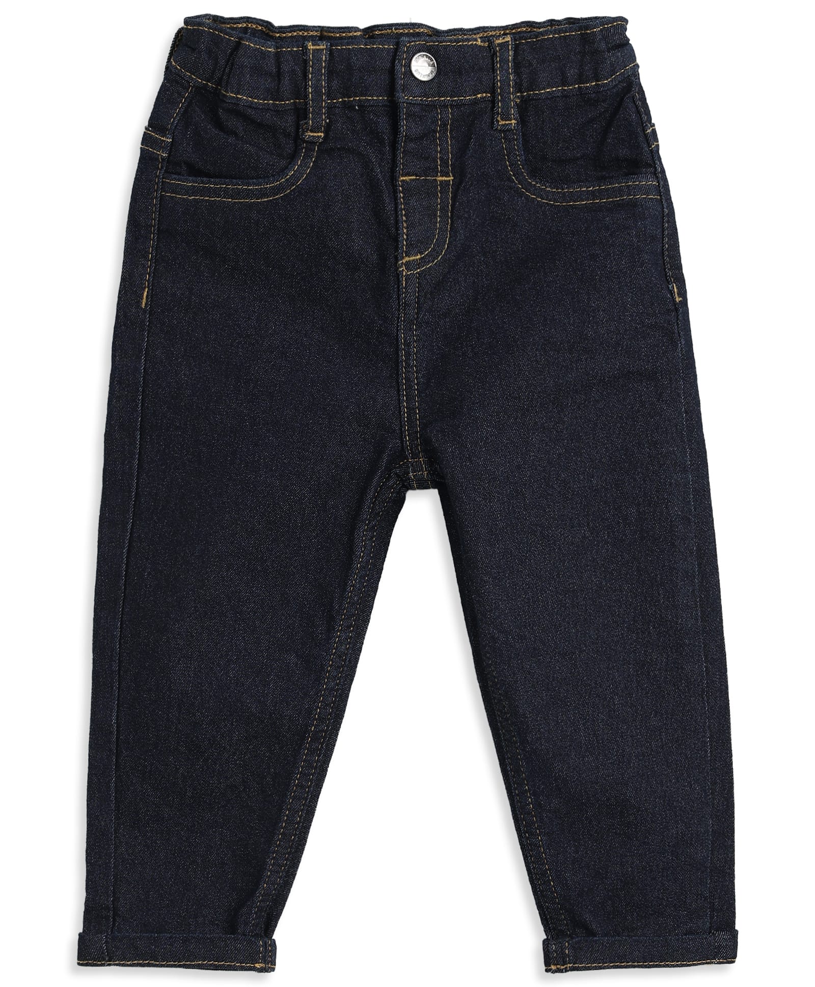 MINI KLUB Cotton Blend Knit Solid Jeans - Dark Blue-picture-5