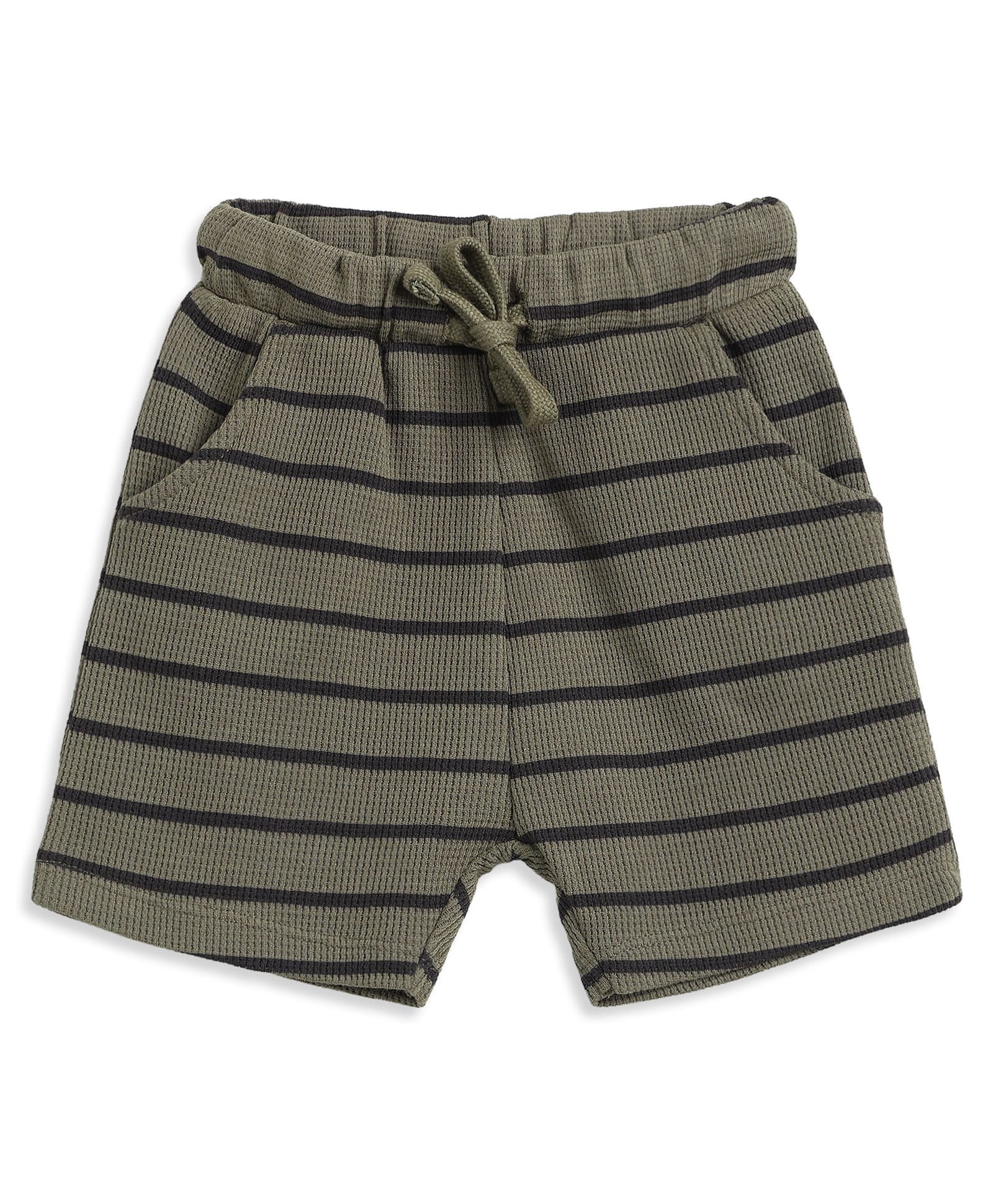 MINI KLUB Cotton Blend Striped Shorts - Brown-picture-19
