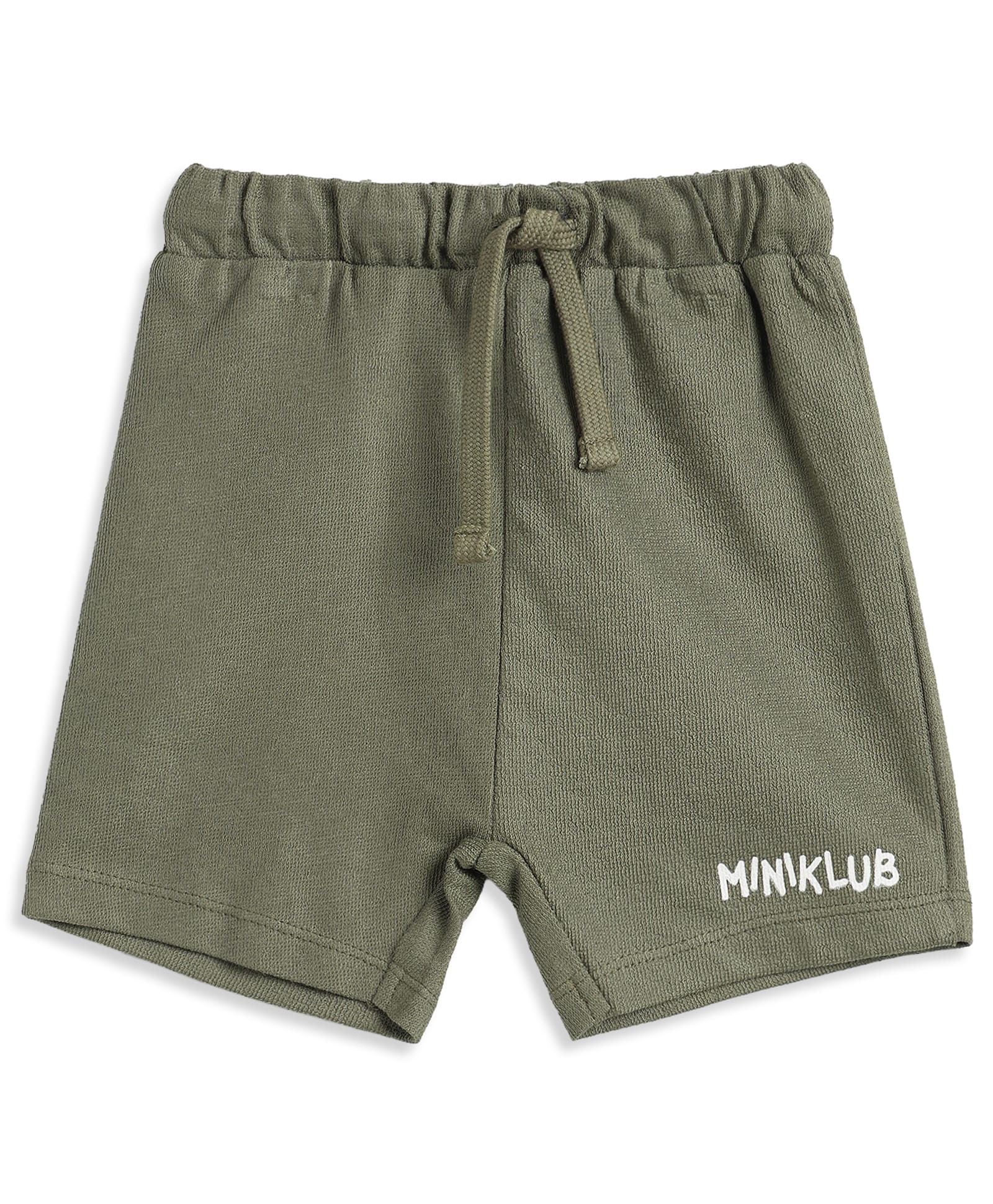 MINI KLUB Cotton Knit Brand Name Printed Shorts - Olive Green-image-33