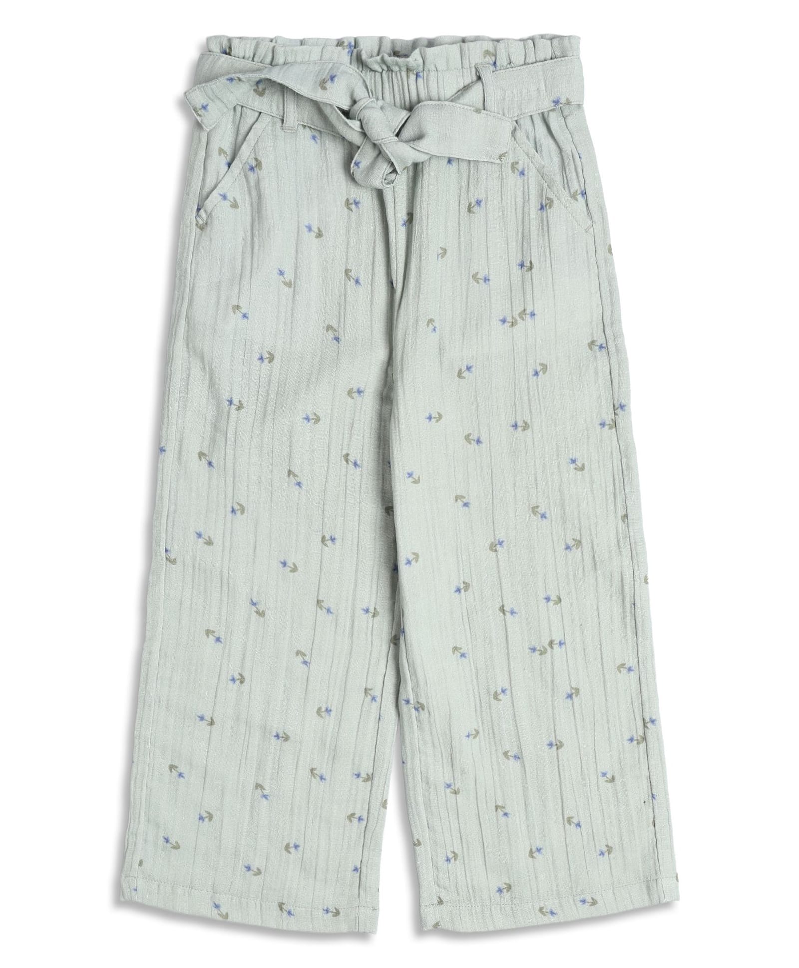 MINI KLUB Cotton Knit Floral Printed Pants - Mint Green-picture-32