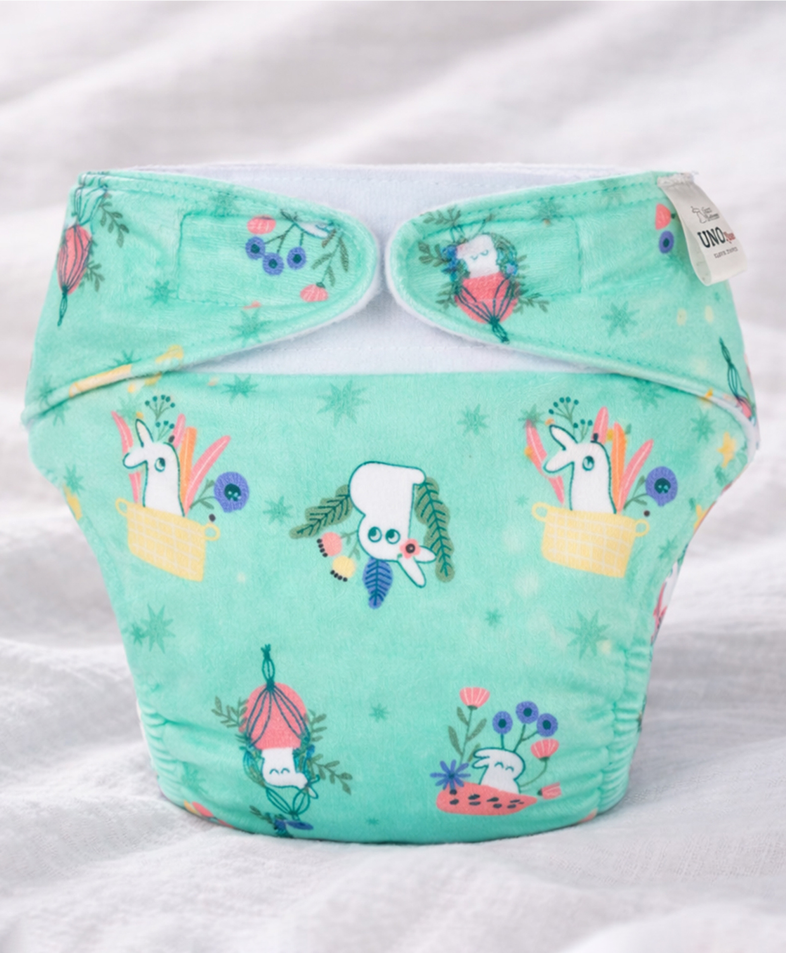 SuperBottoms UNO Luxe Cloth Diaper with Velcro Closure & DryFeel magic Pad + Booster Pad | For Babies 3M-3Y | Reusable Washable Cloth Diaper