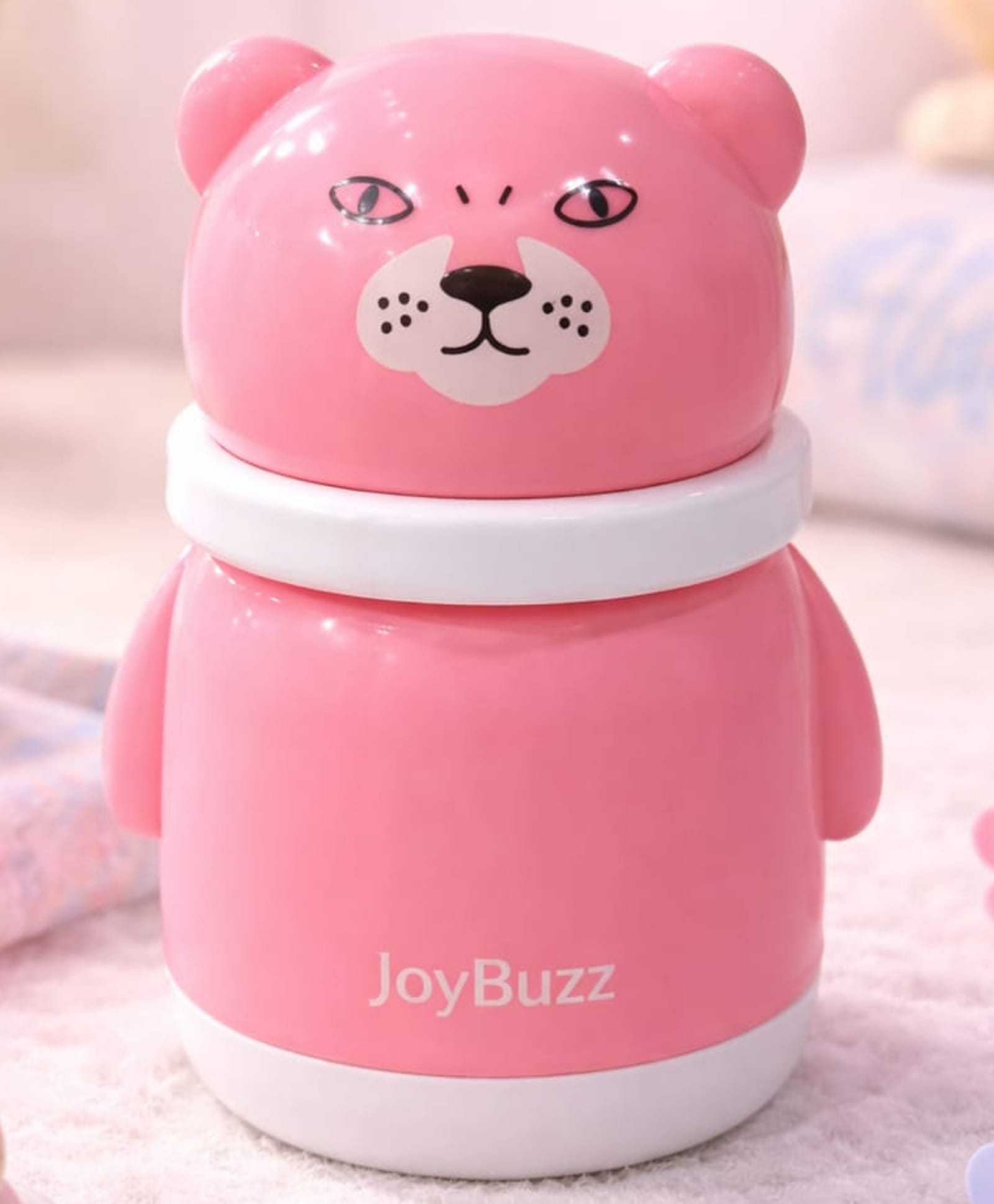 Joy Buzz Baby Powder Puff with Container | Soft & Gentle | BPA Free | Cute Bear Design | For Newborn & Infants - Blue-image-28