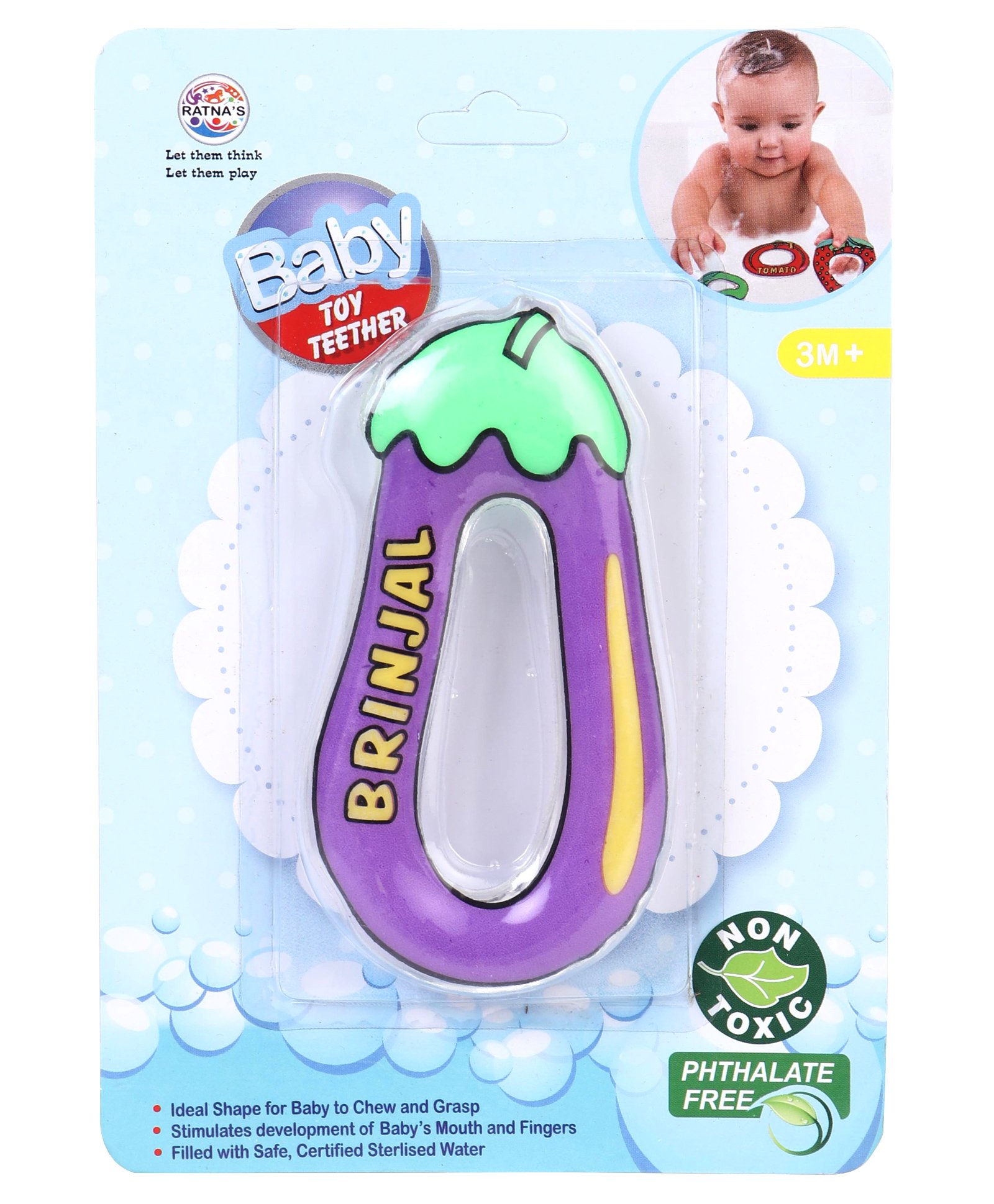 Ratnas Brinjal Shape Water Filled Teether - Purple-picture-20