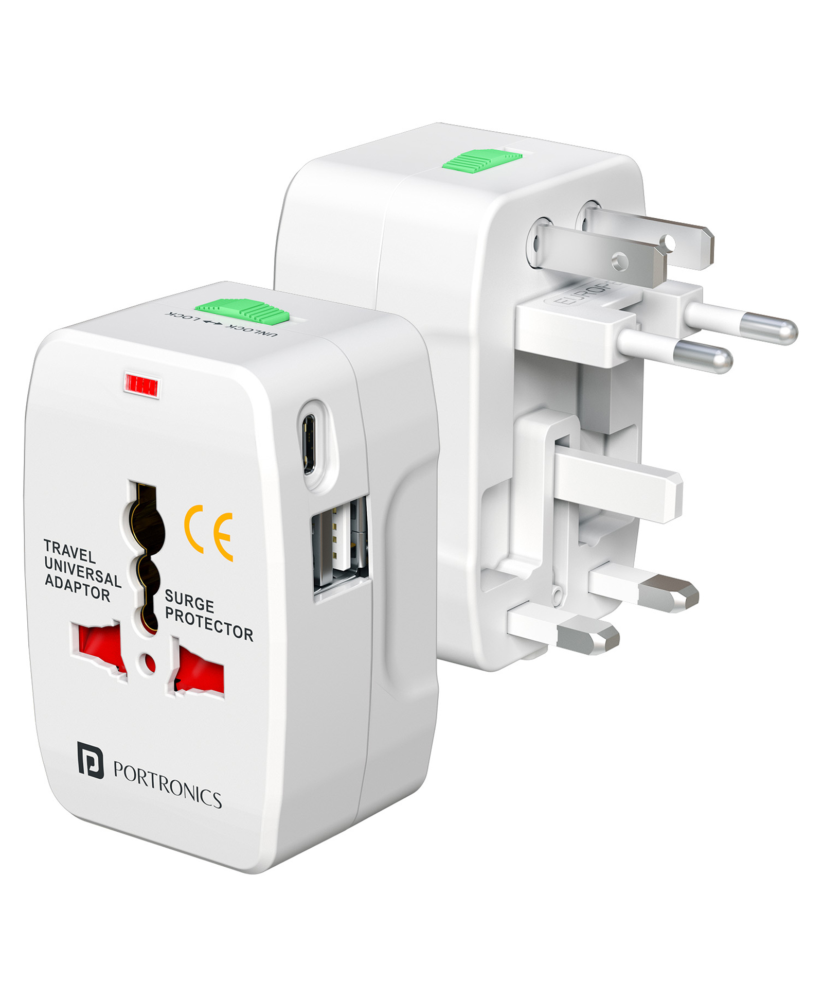 PORTRONICS Juicemate Go Pro Universal Travel Adapter with 12W Type C & Dual USB-A Output Port, All in One International Travel Fast Charging Adapter, Suitable for 190 Countries US, UK, EU,AUS,White-picture-14