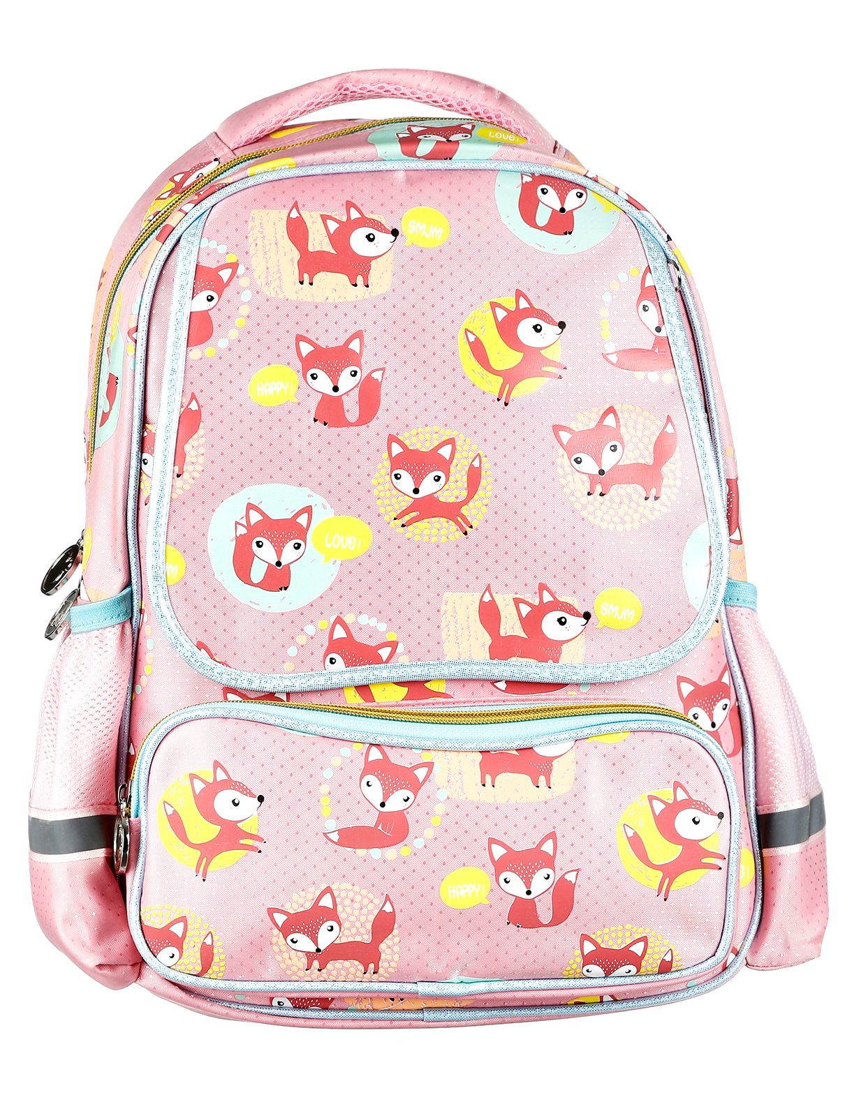 SMJM Fox Printed School Bag Light Pink - 18 Inches-image-38