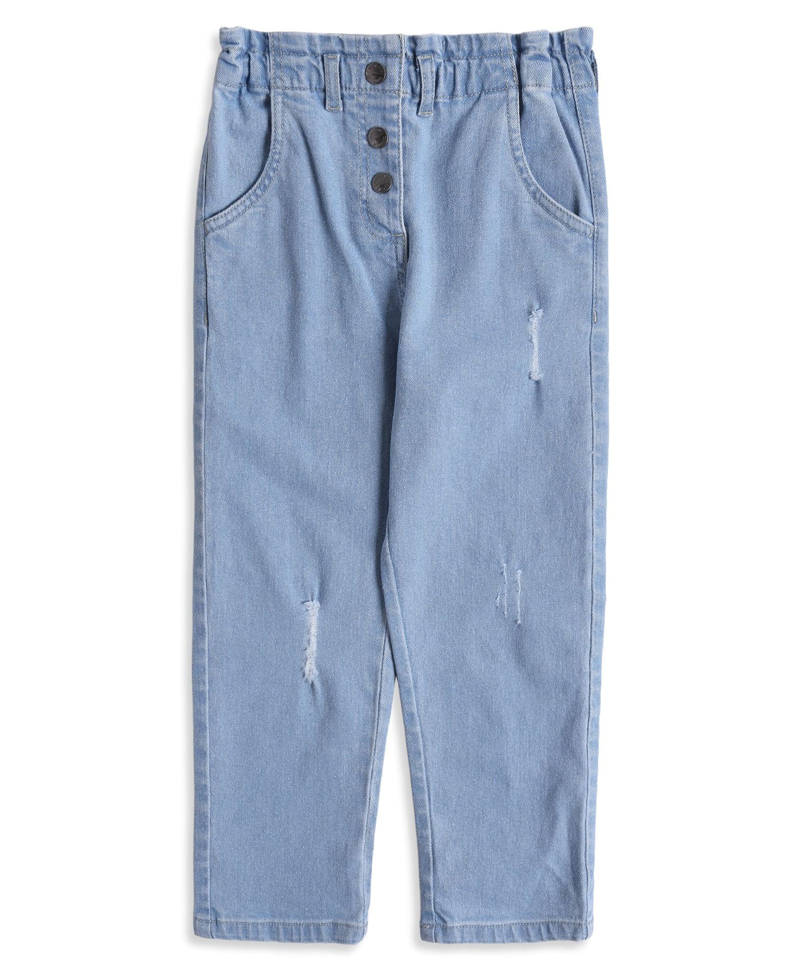 MINI KLUB Cotton Blend Knit Distress Jeans - Blue-picture-7
