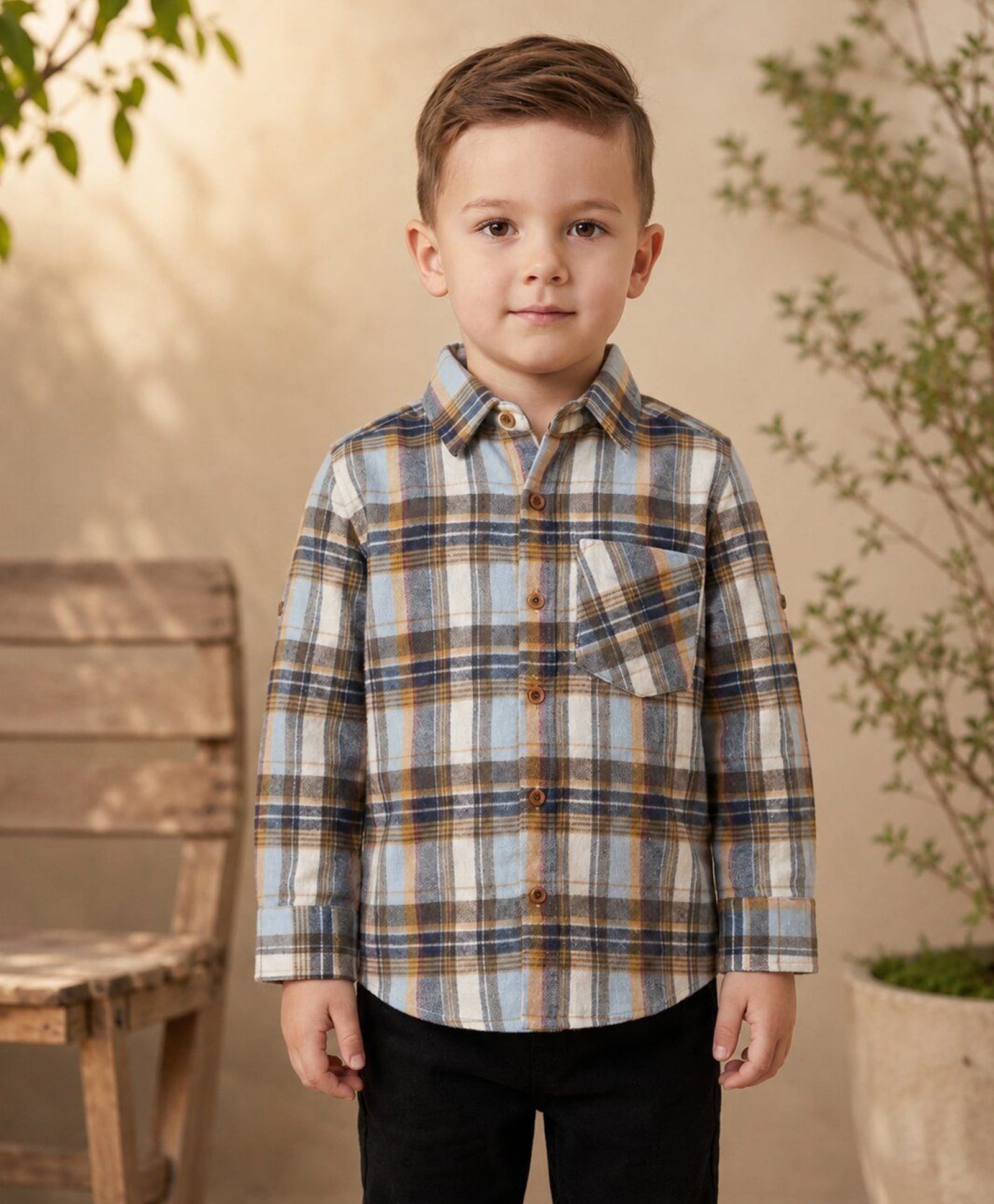 Rikidoos Cotton Woven Regular Fit Checks Shirts with Full Sleeves in Brown-picture-30