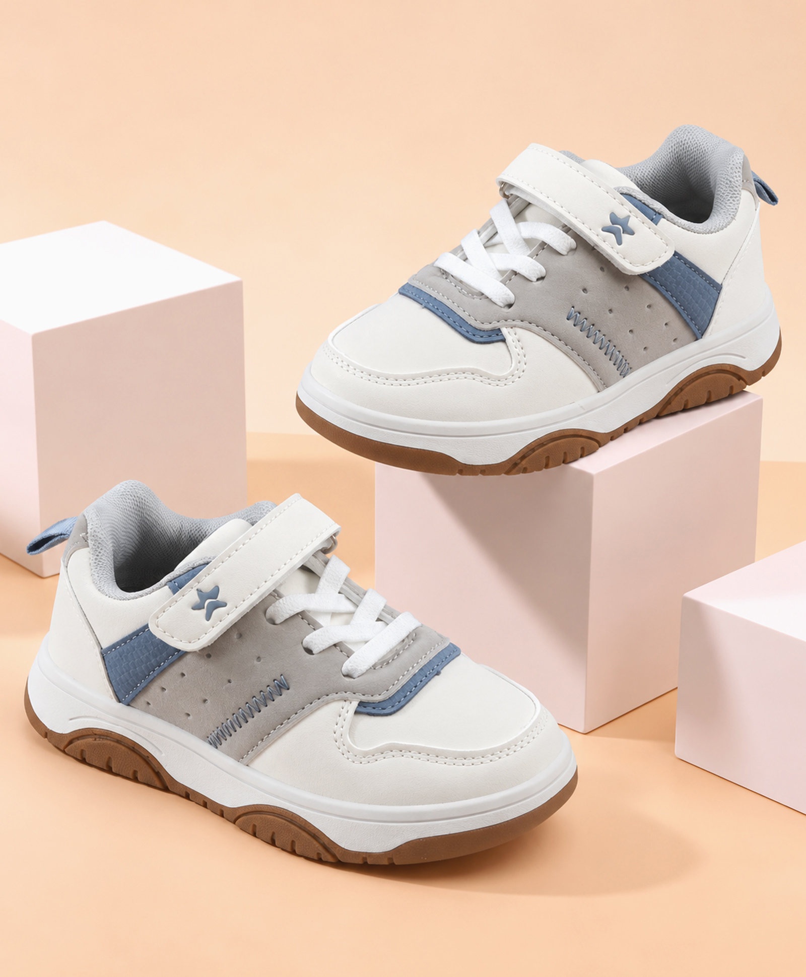 Cute Walk by Babyhug Velcro Closure Solid Sneaker Shoes - Grey