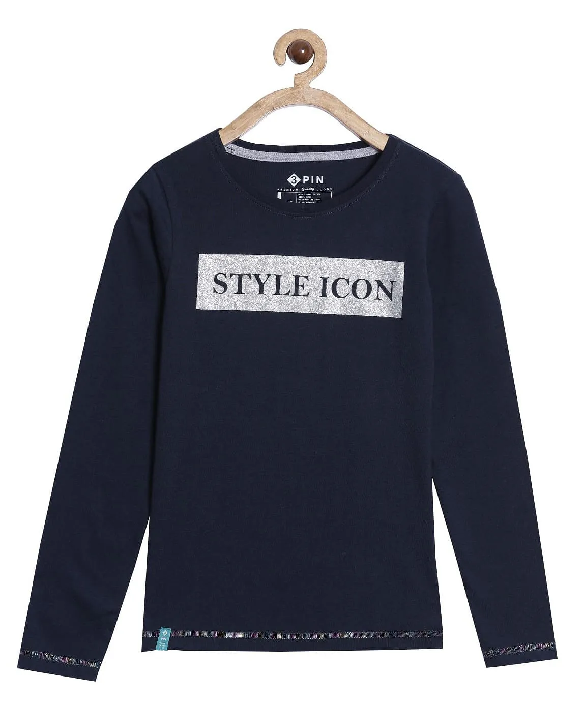 Buy 3PIN Cotton Knit Full Sleeves Glitter Embellished Style Icon