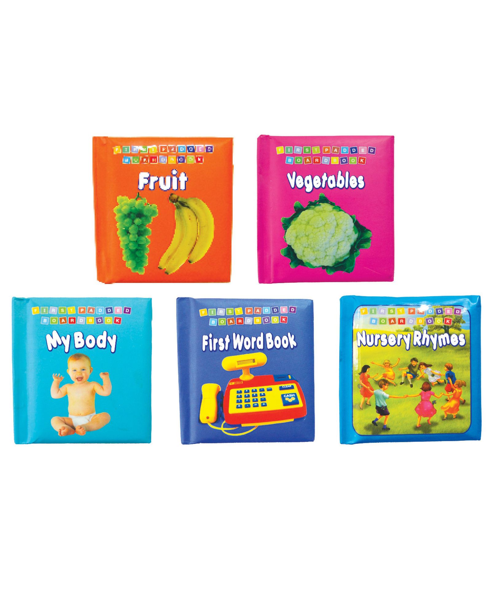 dreamland publications Dreamland First Padded Board Books Gift Box Set of 5 Books - Fruit, Vegetables, My Body, First Word Book, Nursery Rhymes for Children - First Padded Board Book Series Pack, 120 Pages-picture-31