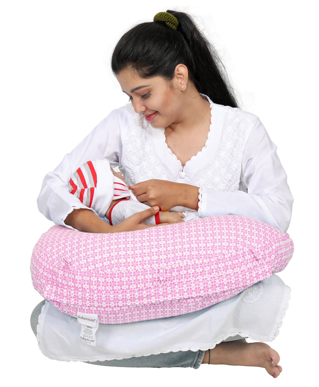 Lulamom Allergen Protected Nursing Pillow & Cover Floral Print - Pink-picture-45