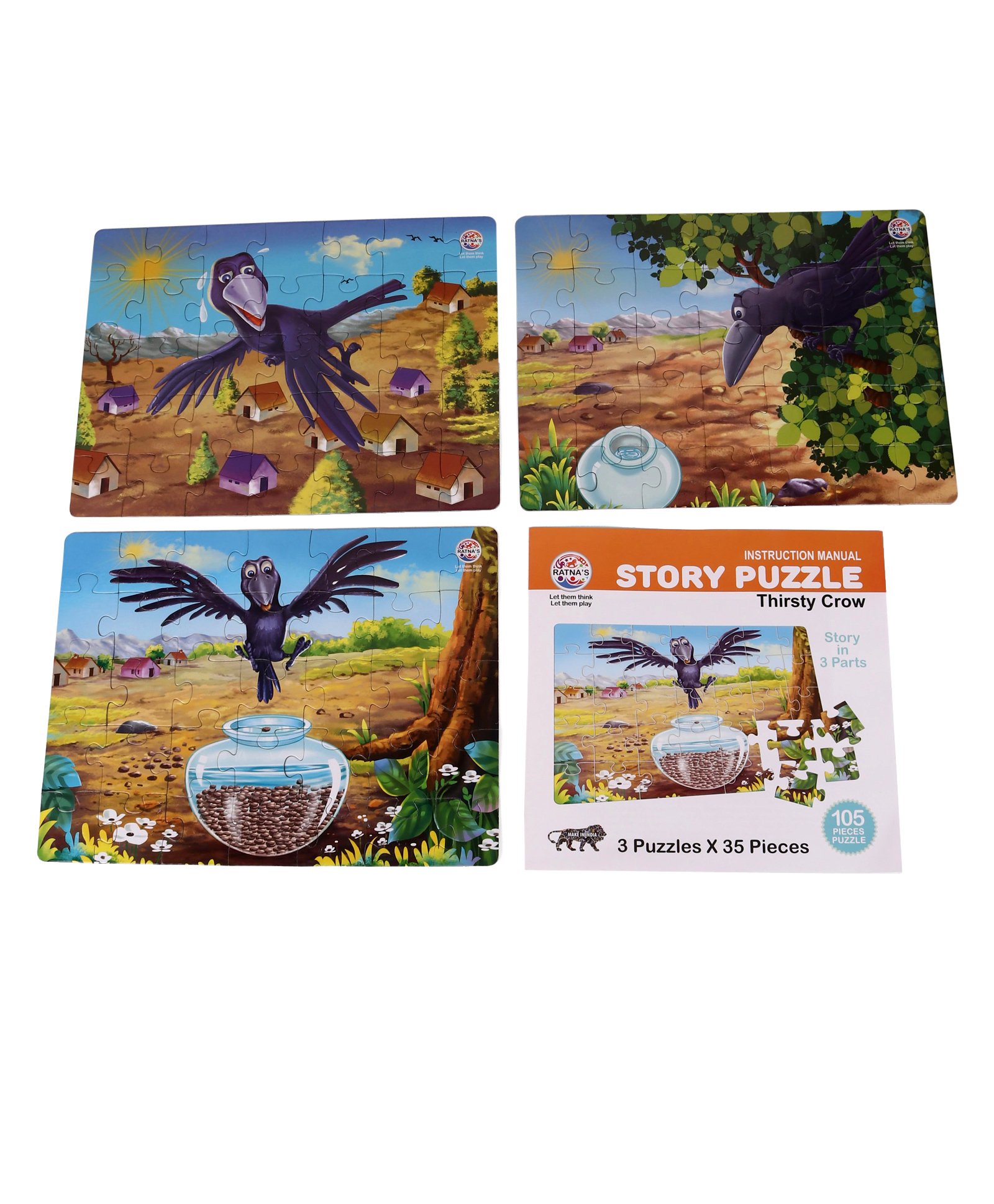 Ratnas Jigsaw Story Puzzle Thirsty Crow 105 Pieces Online India Buy Puzzle Games Toys For 3 6 Years At Firstcry Com 2467904