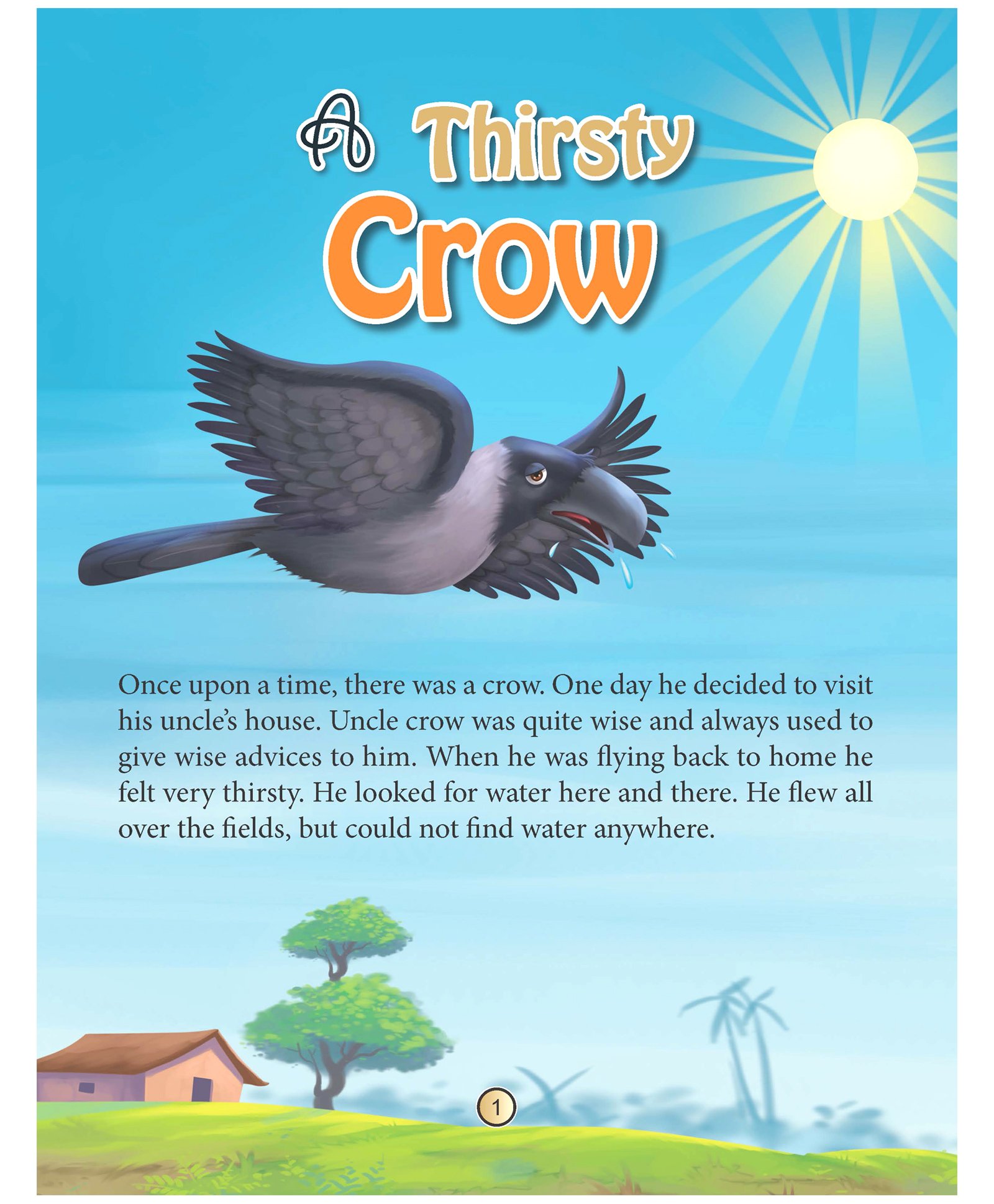 Thirsty crow story in english 10 lines picture