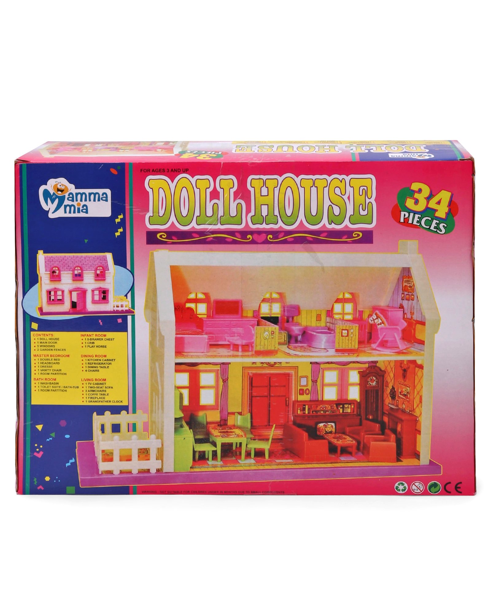 Mamma Mia Doll House Pink 34 Pieces Online India Buy Dolls