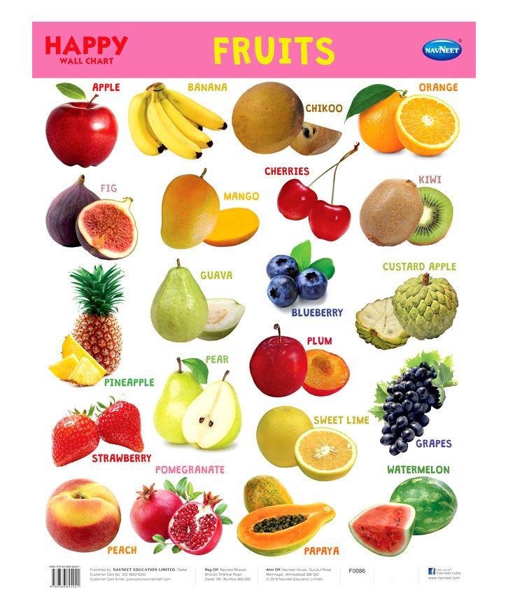 Happy Wall Chart Fruits English Online In India Buy At Best Price.