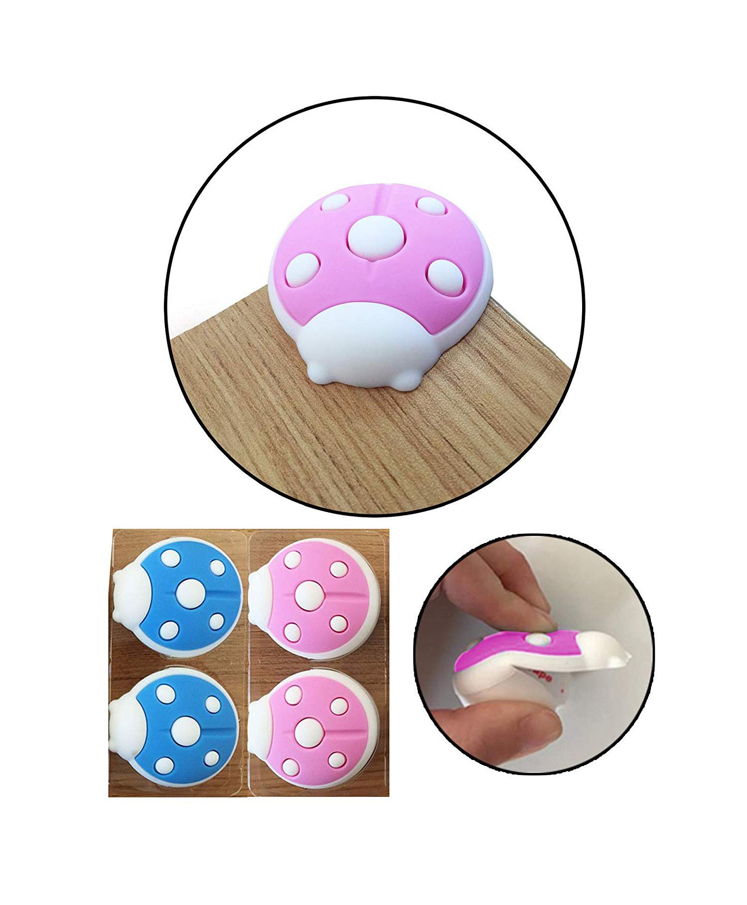 Safe-O-Kid Corner Guard Cushion Bug Shaped Pack of 4 - Pink-picture-13