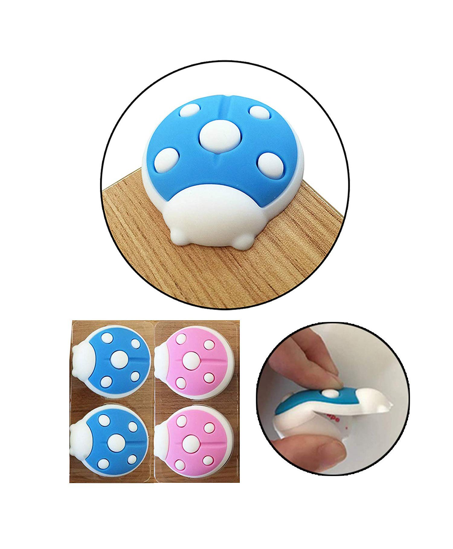 Safe-O-Kid Corner Guard Cushion Bug Shaped Pack of 4 - Pink Blue-picture-22