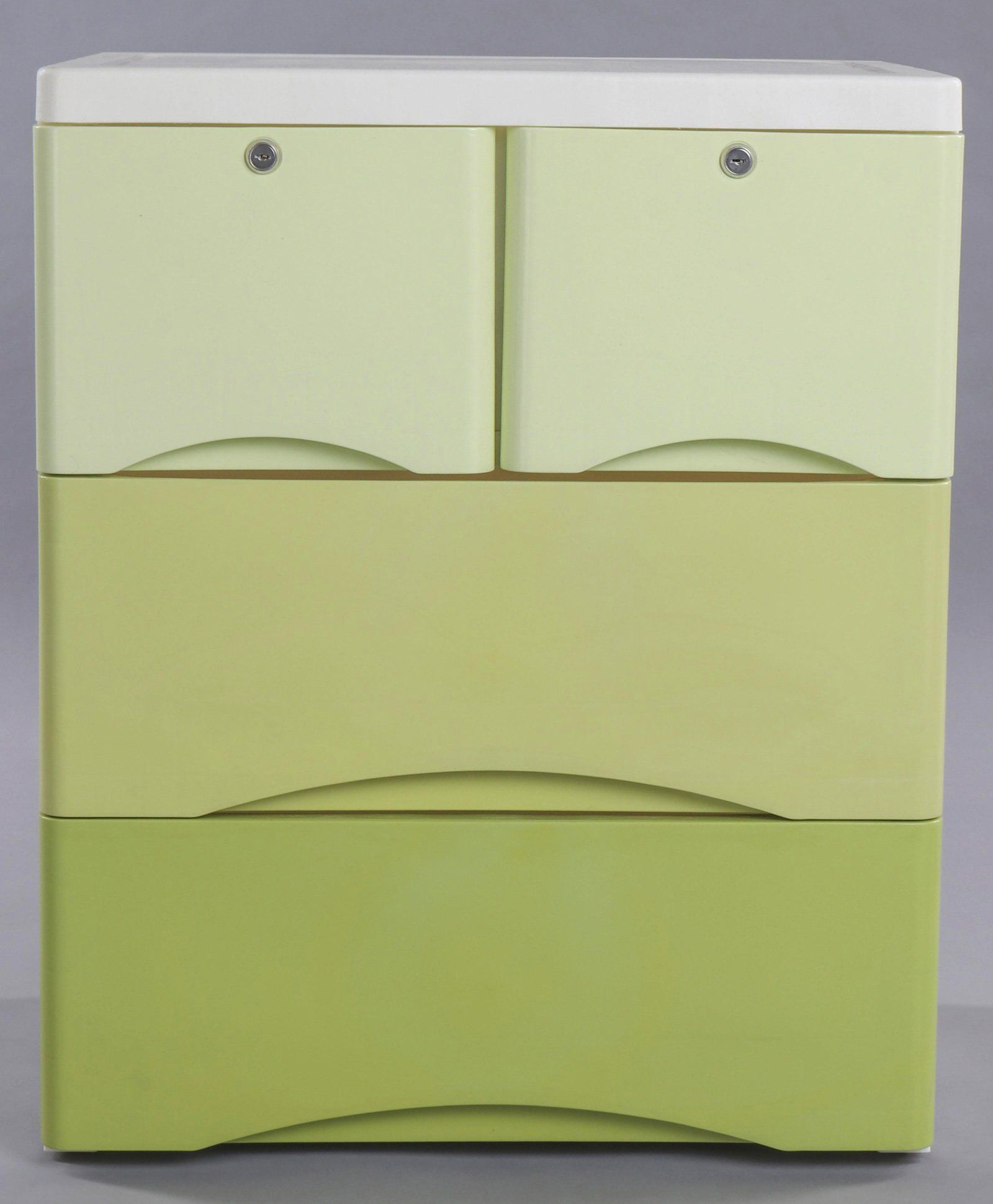 fab n funky 4 Compartment Clothes Toys Storage Organiser With Wheels - Green & White-picture-16