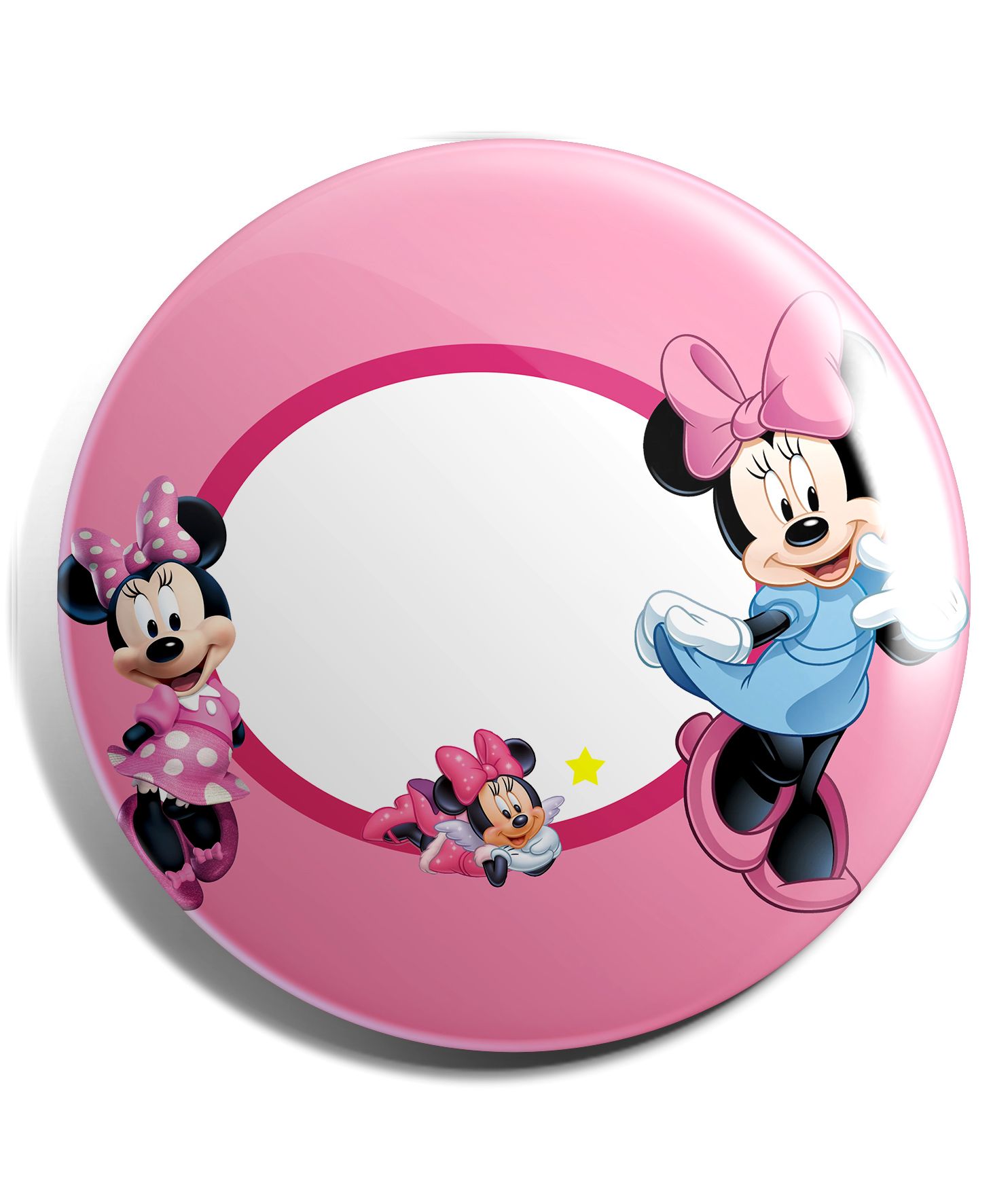 Funcart Minnie Mouse Plastic Button Pin Badge - Pink-image-31