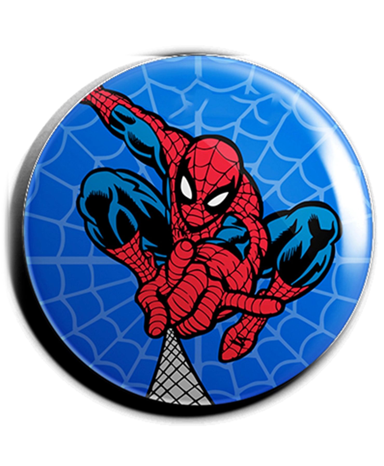 Funcart Spider-Man Plastic Button Pin Badge - Blue & Red-image-1