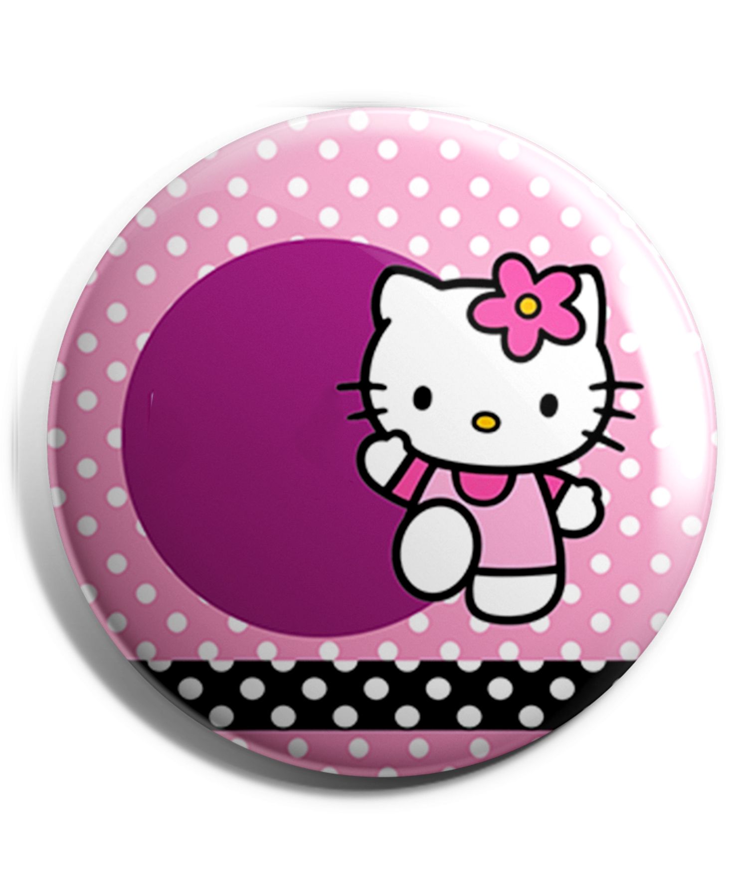 Funcart Hello Kitty Plastic Button Pin Badge - Purple-picture-13