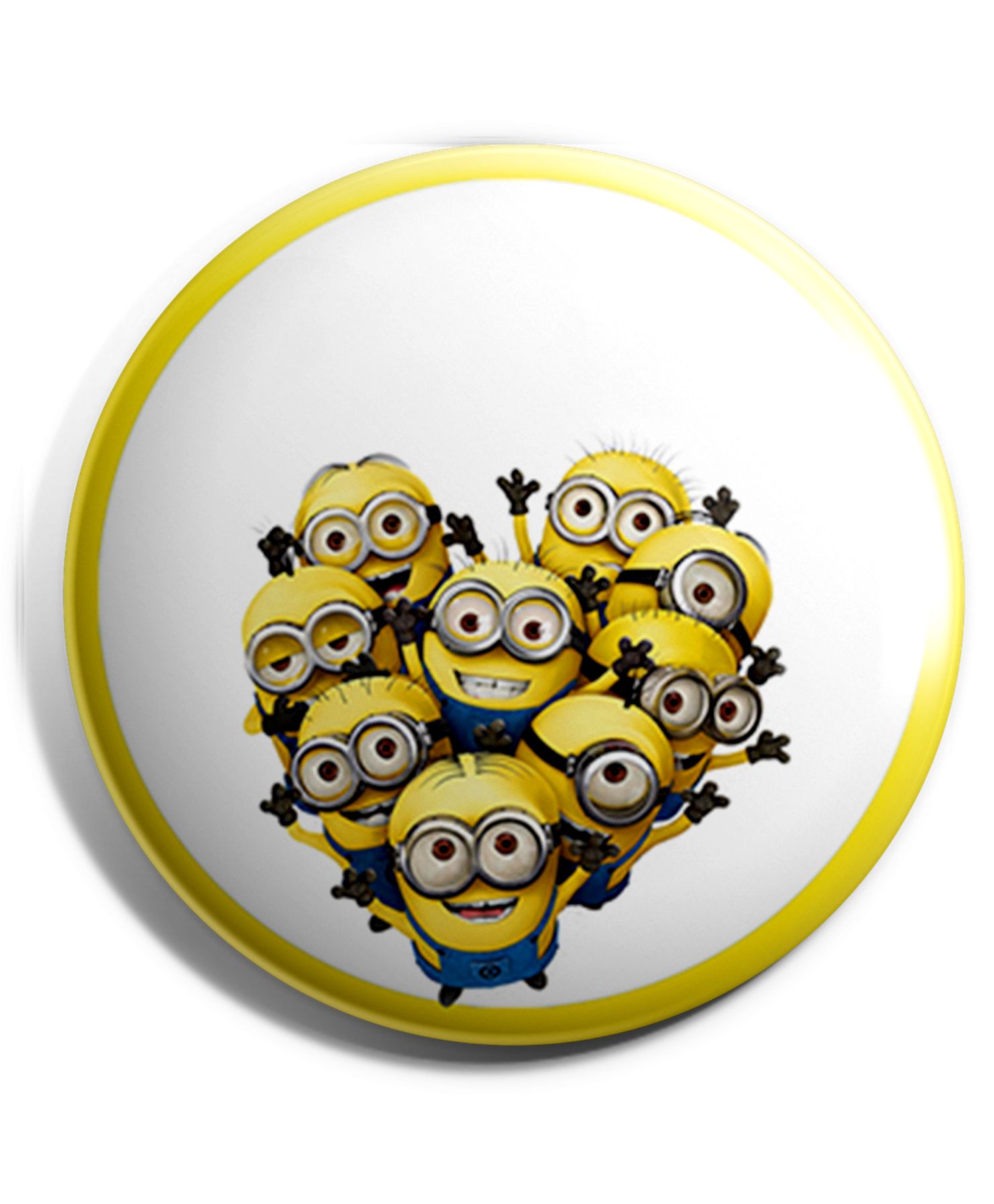 Funcart Minions Plastic Button Pin Badge - Yellow & White-image-46