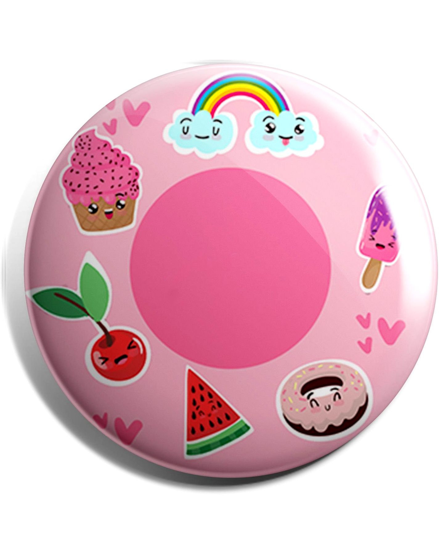Funcart Donut Print  Button Pin Badge - Pink-image-26