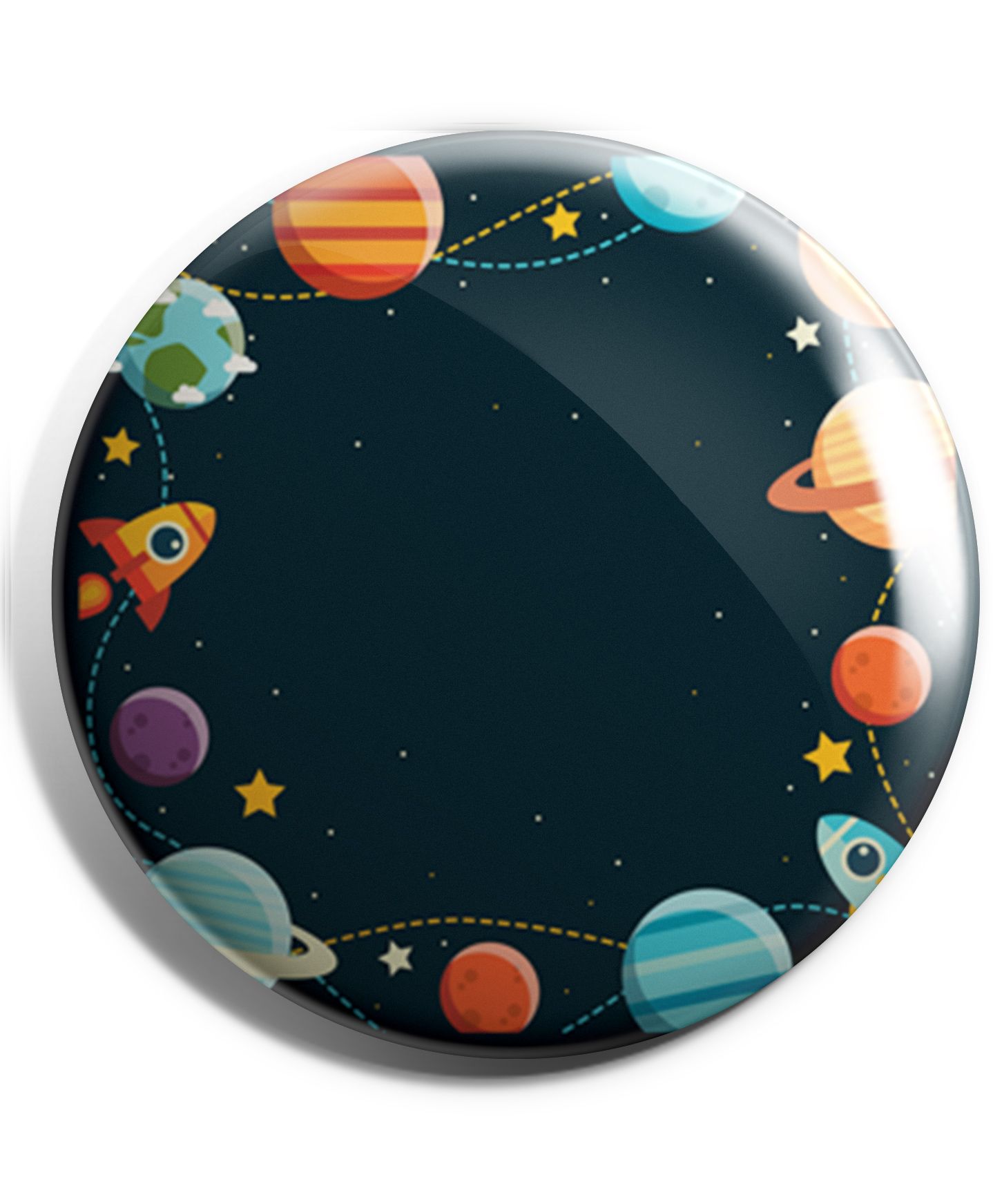 Funcart Galaxy Theme Plastic Button Pin Badge - Dark Green-image-26