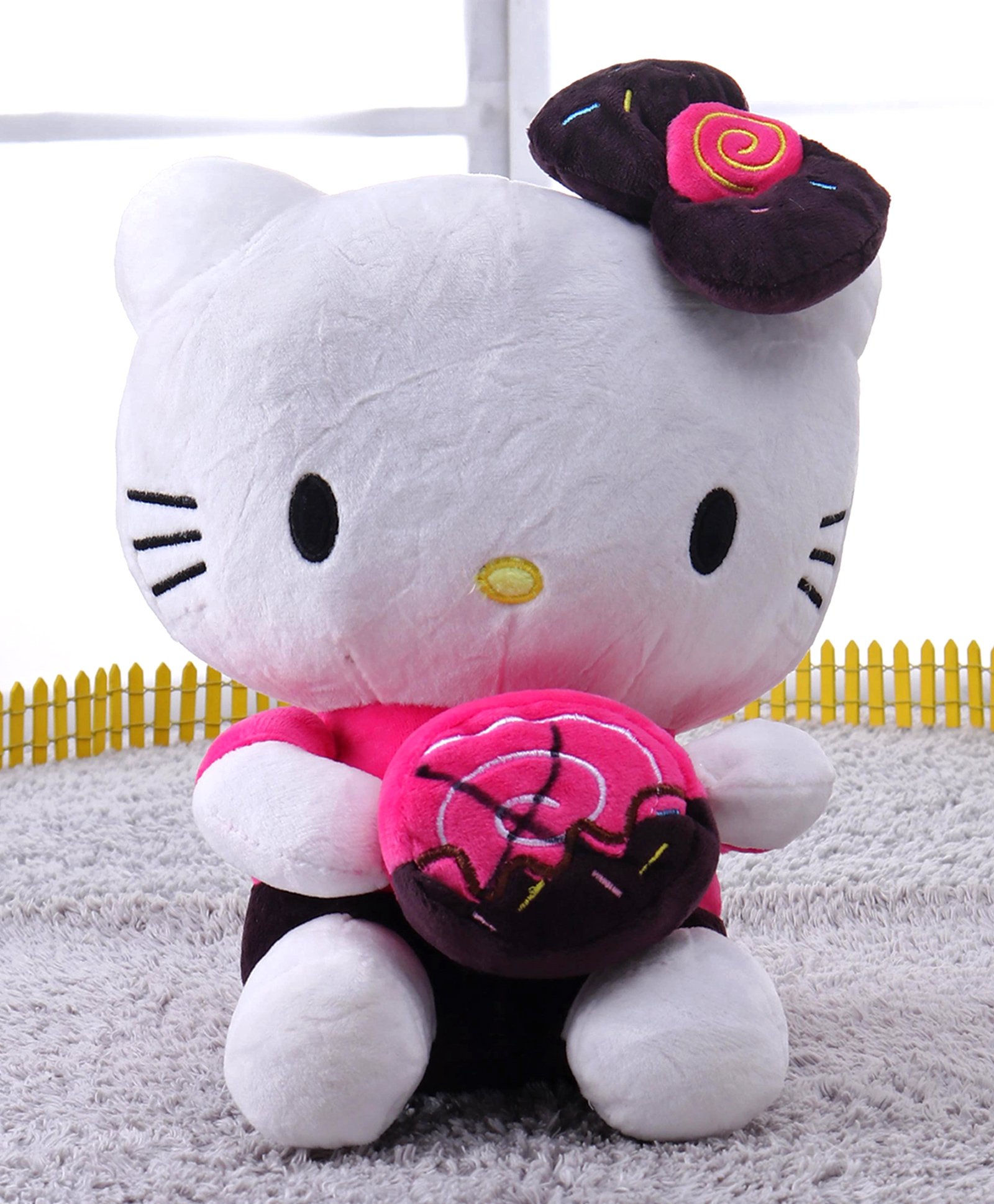 Dimpy Stuff Hello Kitty with Donuts Soft Toy Height 24 cm (Colour May Vary)-image-41