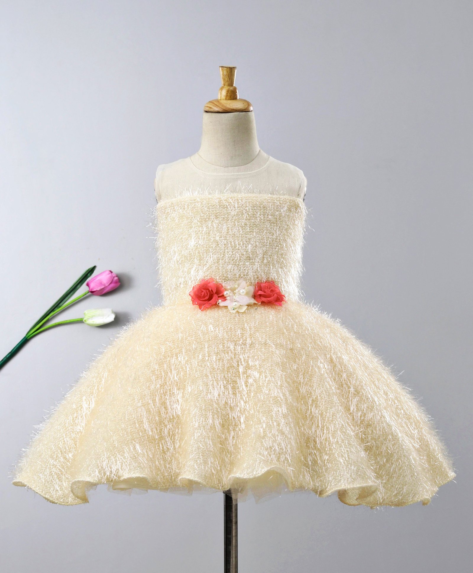 flower embellished dress