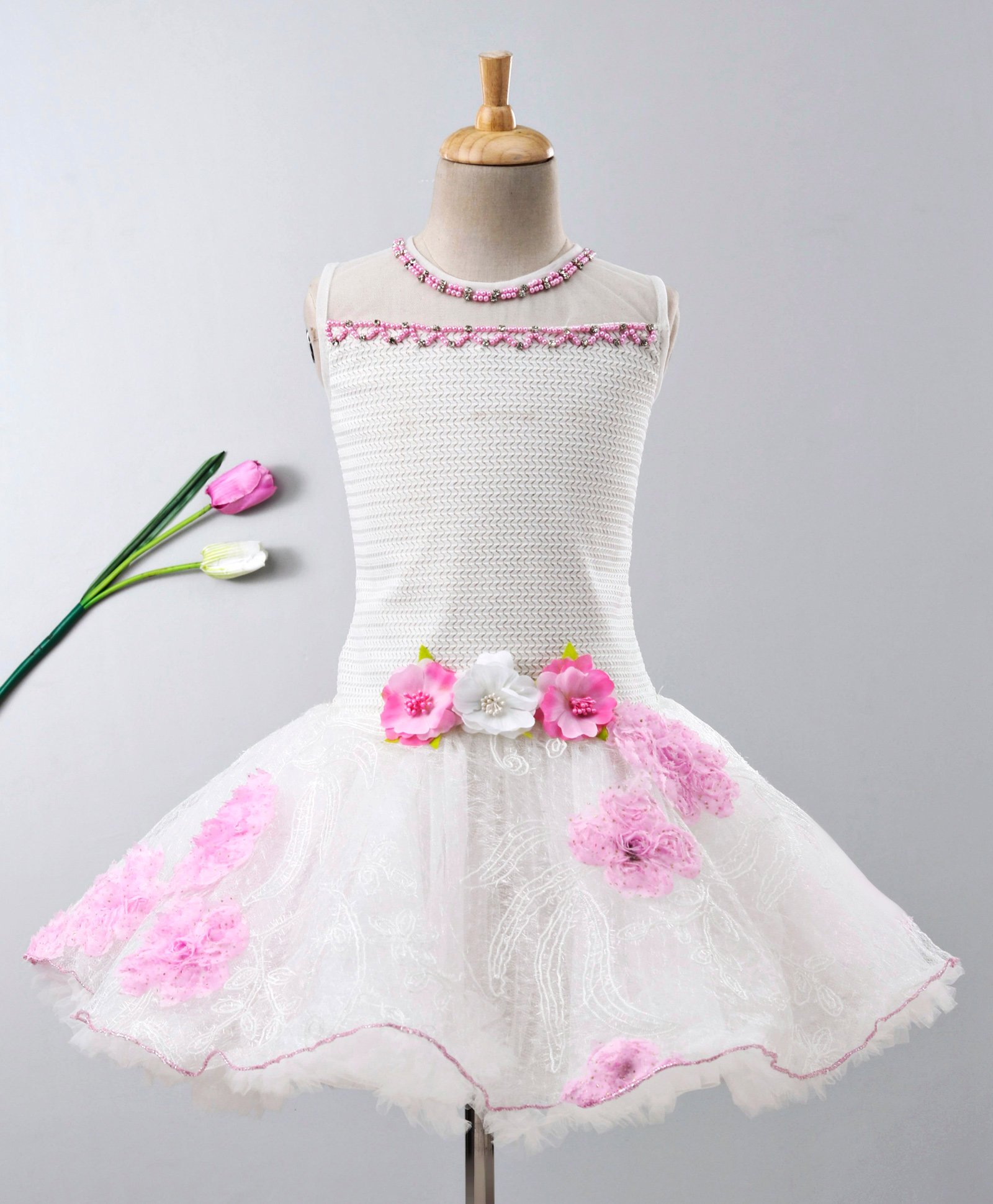 Enfance flower embellished sleeveless dress Clearance