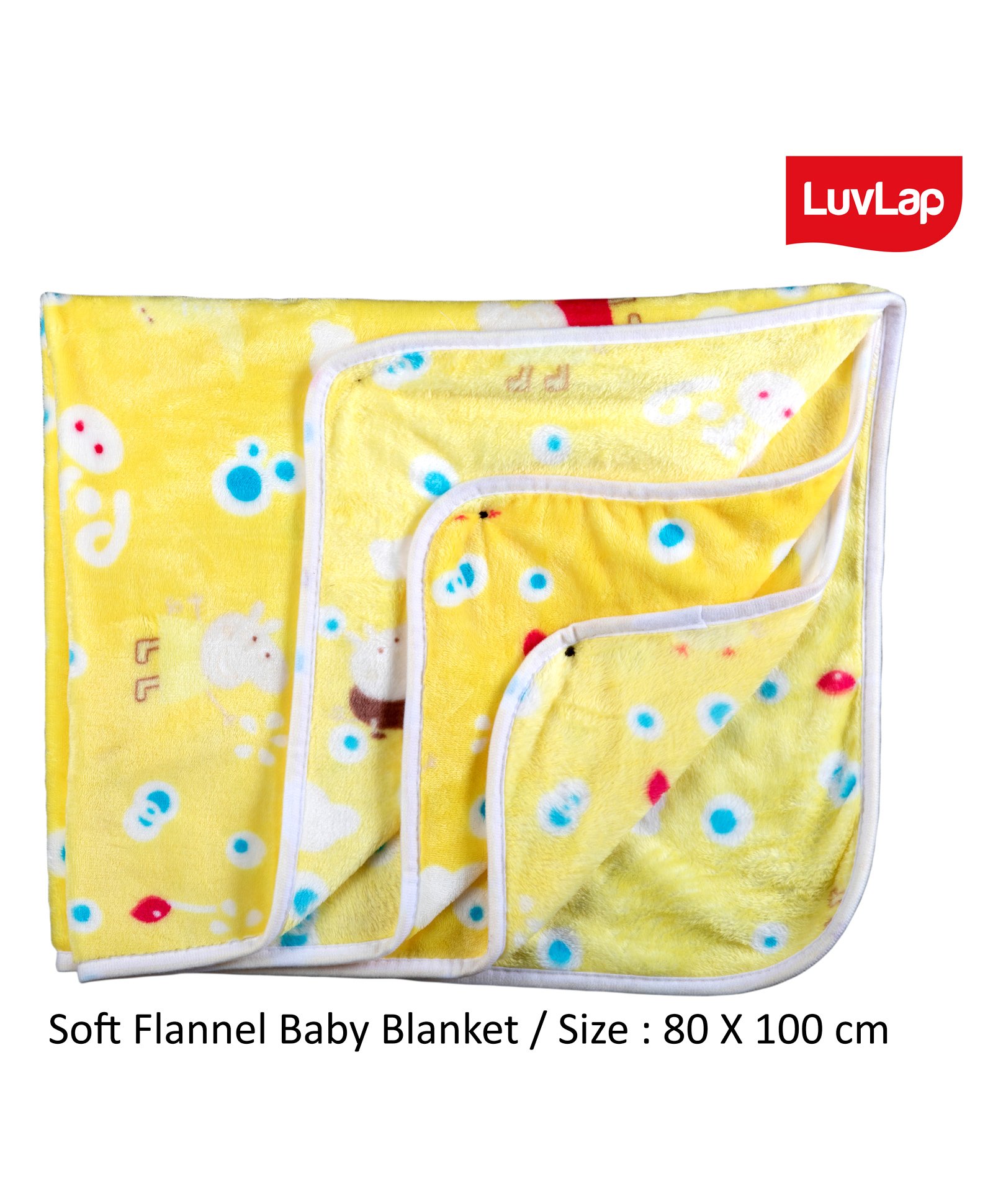 LuvLap Soft Flannel Baby Blanket Peppa Print Yellow Online In India