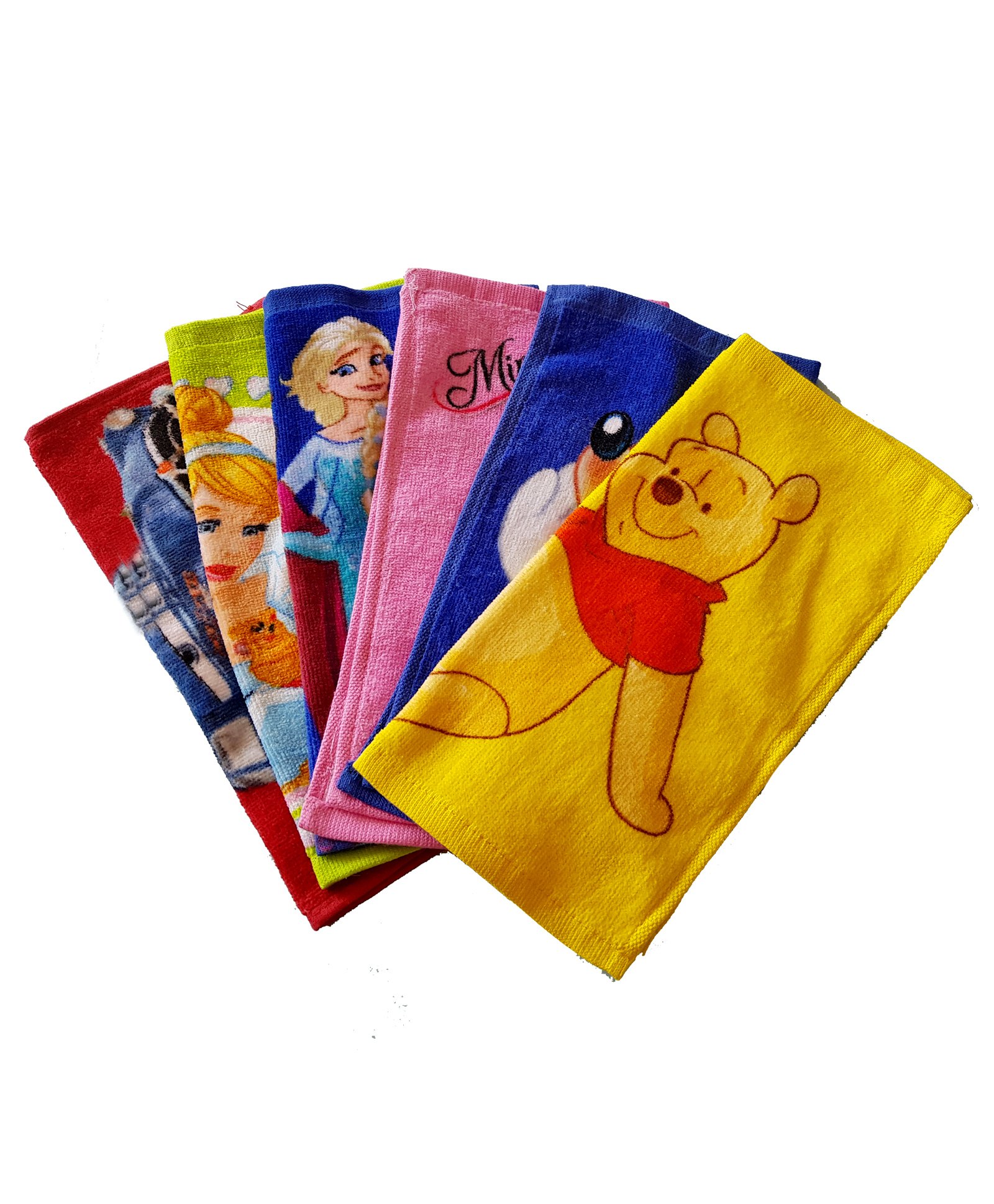 Sassoon Disney Printed Cotton Face Towel Set of 6 With Gift Box- Multicolor-image-4
