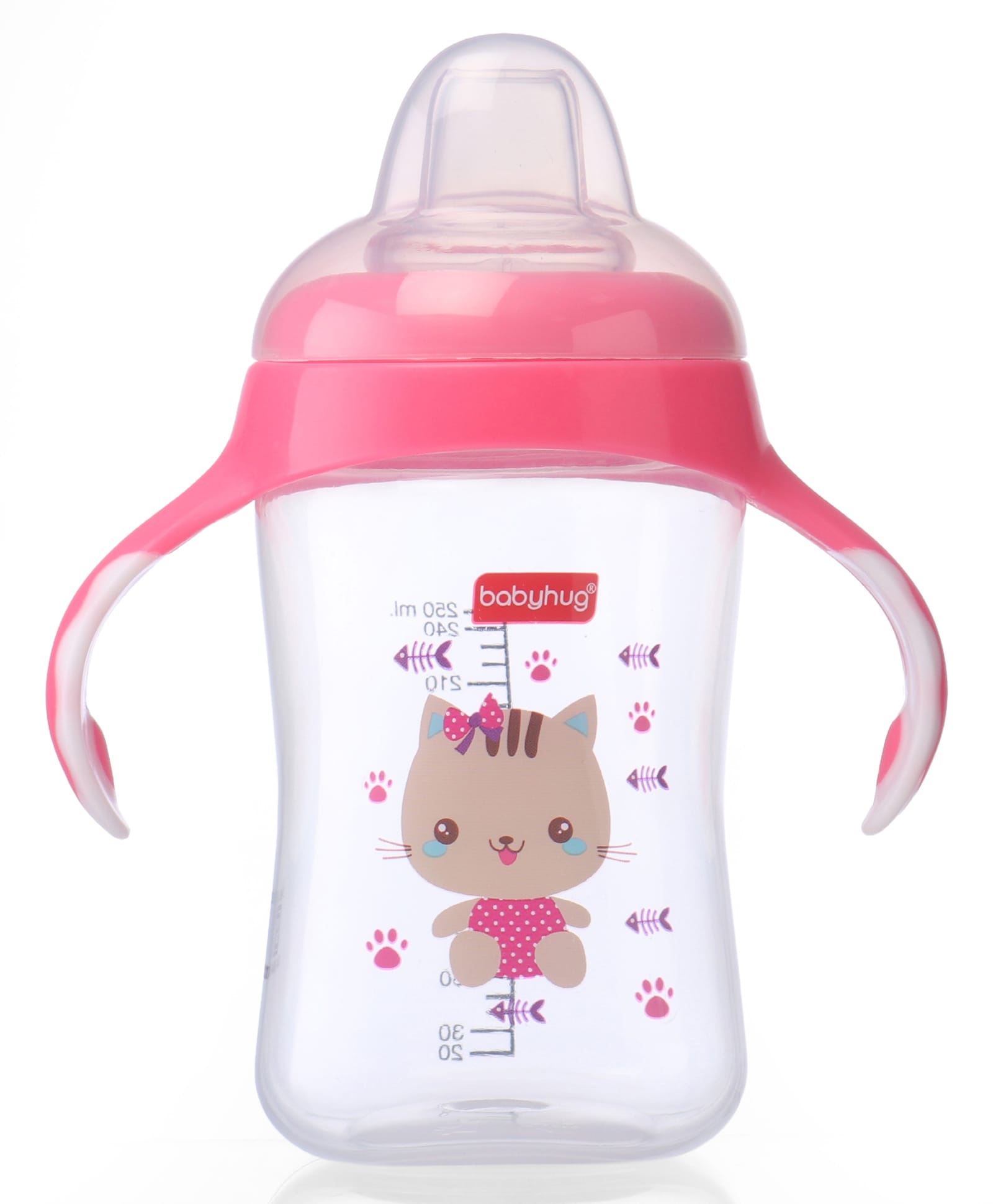 Babyhug Silicone Soft Spout Sipper With Handle Pink - 300 ml-picture-17