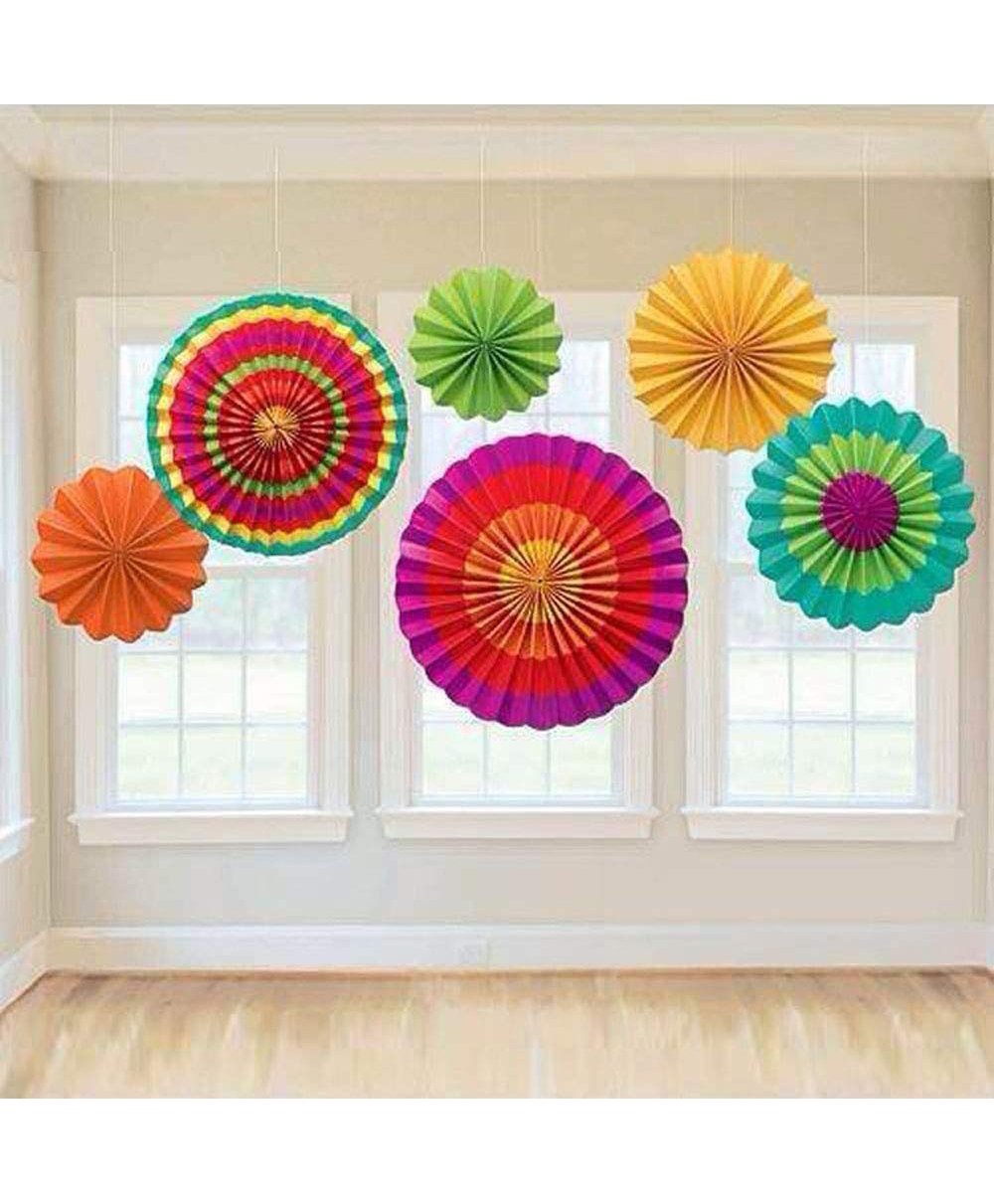 Syga Wheel Paper Fans Multicolour - Pack of 6-image-42