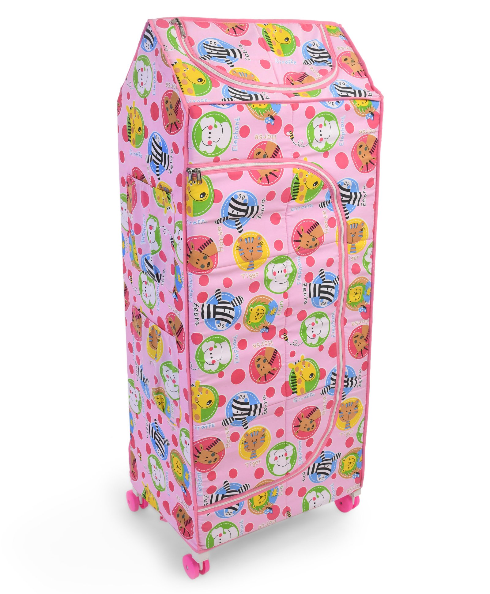 Mothertouch 4 Shelves Storage Unit With Wheels Zebra Print - Pink-image-27