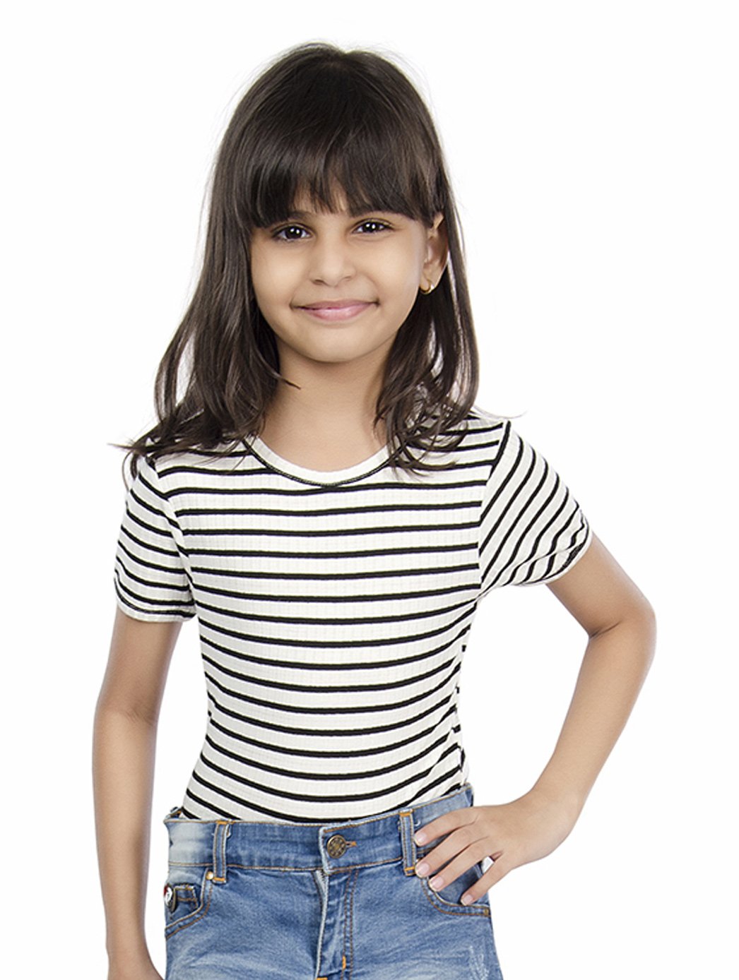 black and white striped shirt for girls