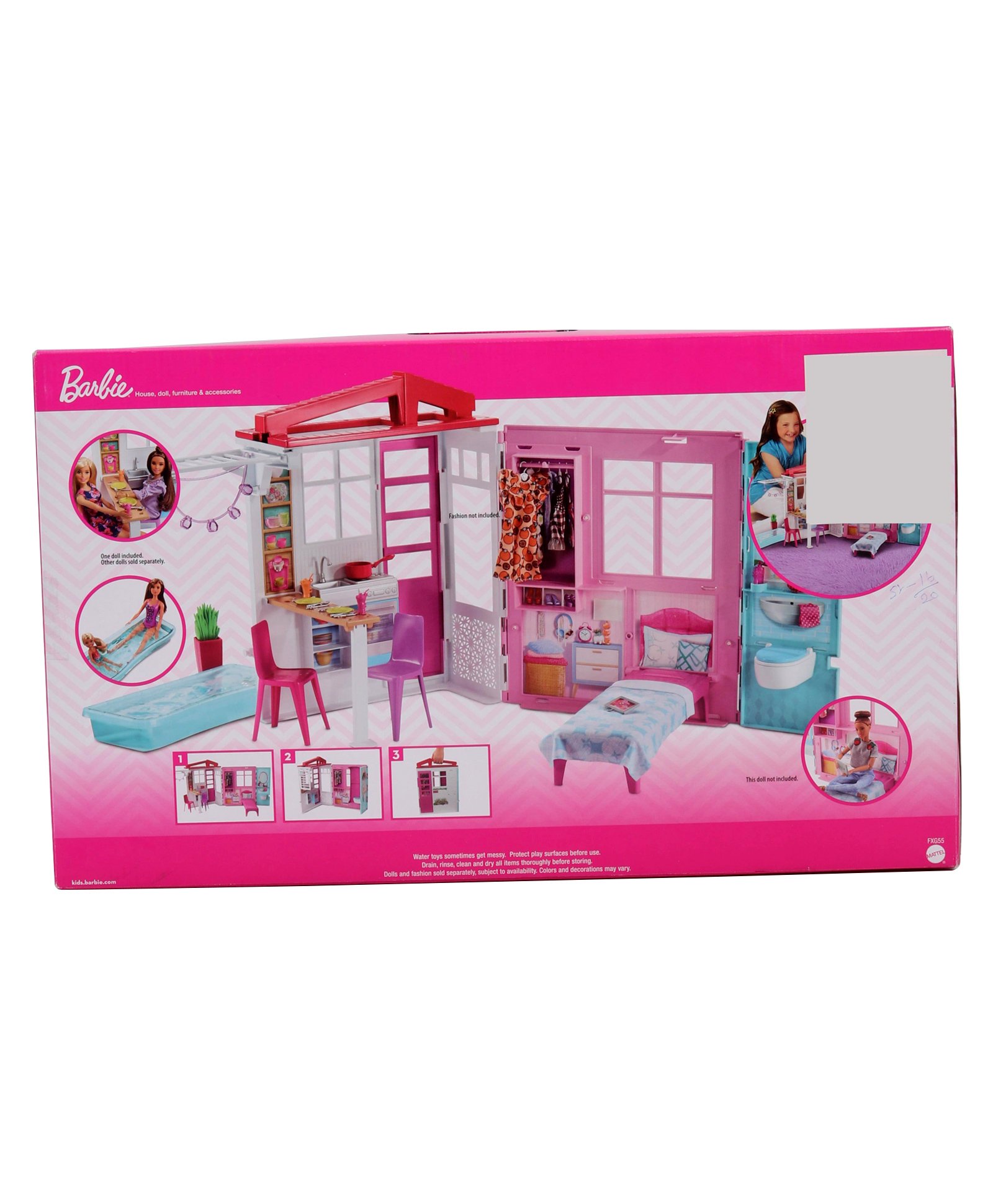 Barbie Doll With Doll House Accessories Pink Blue Online India