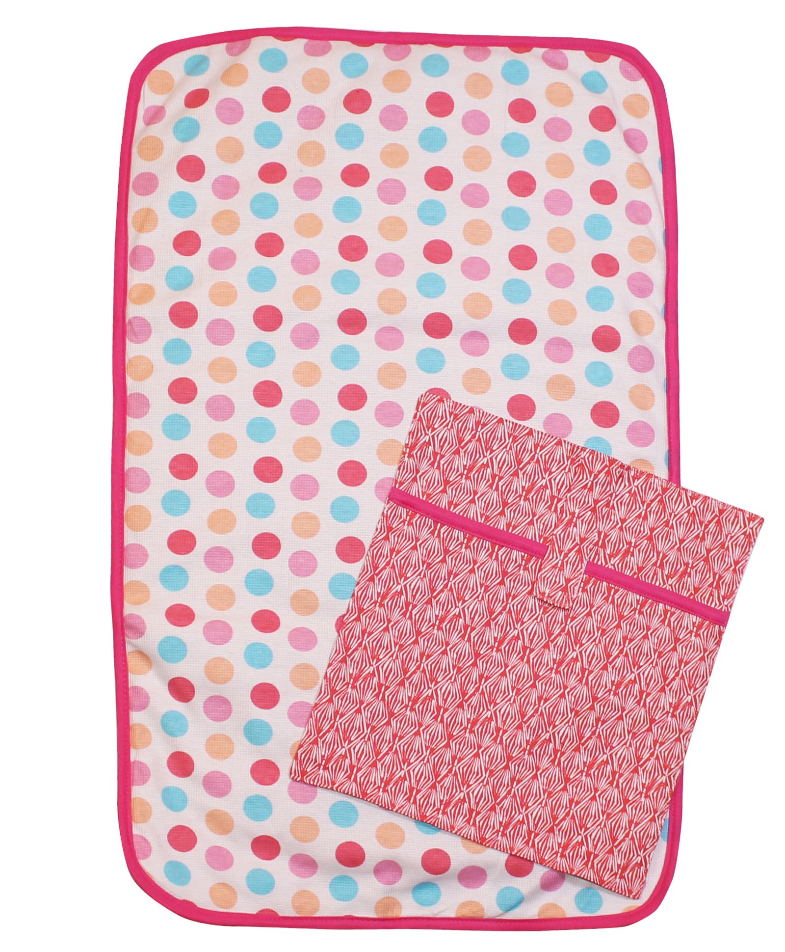 pink polka dot changing mat