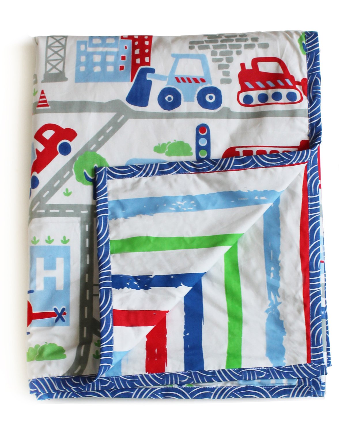 Silverlinen Cotton Reversible Dohar Street Print - Multicolor-picture-22