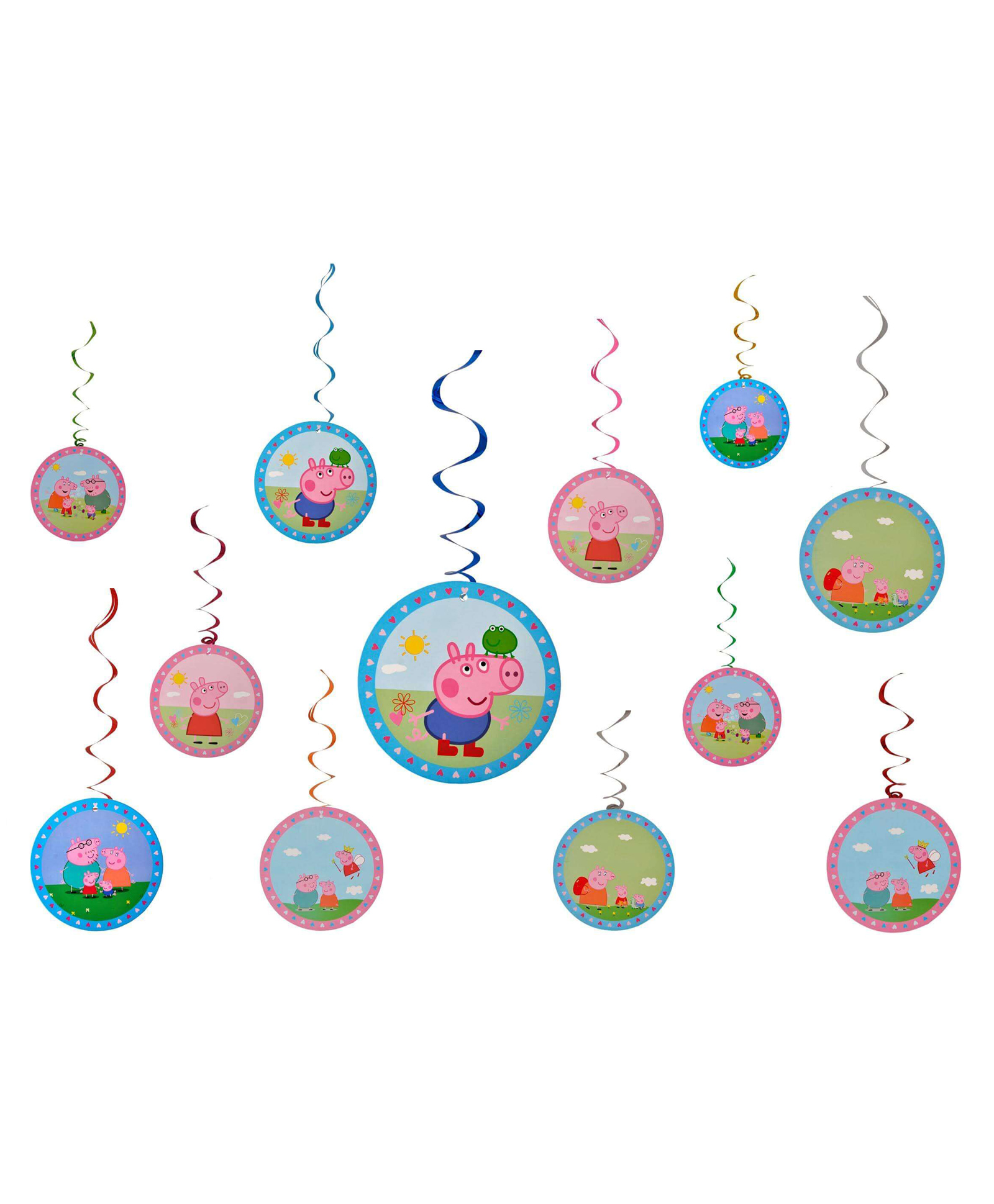 Funcart Peppa Pig Themed Swirl Decorations Multicolor - Pack of 6-picture-36