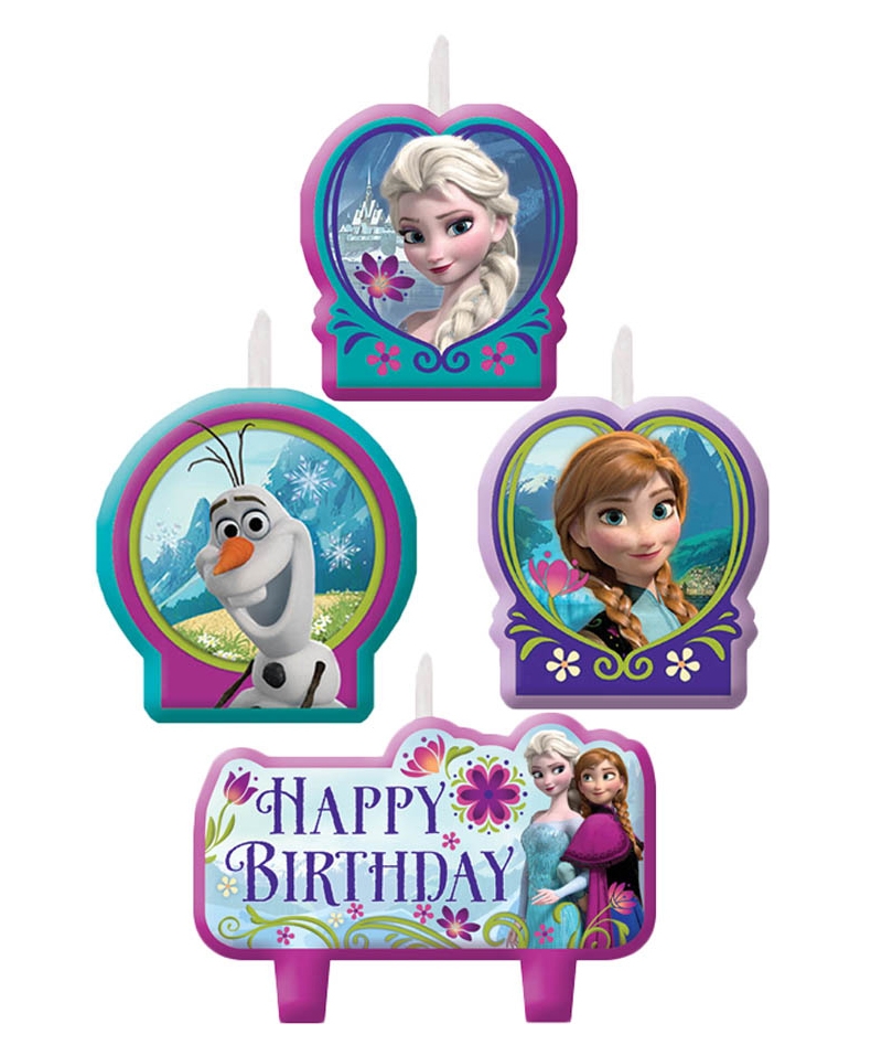 Funcart Frozen Happy Birthday Candle Pack of 4 - Multicolour