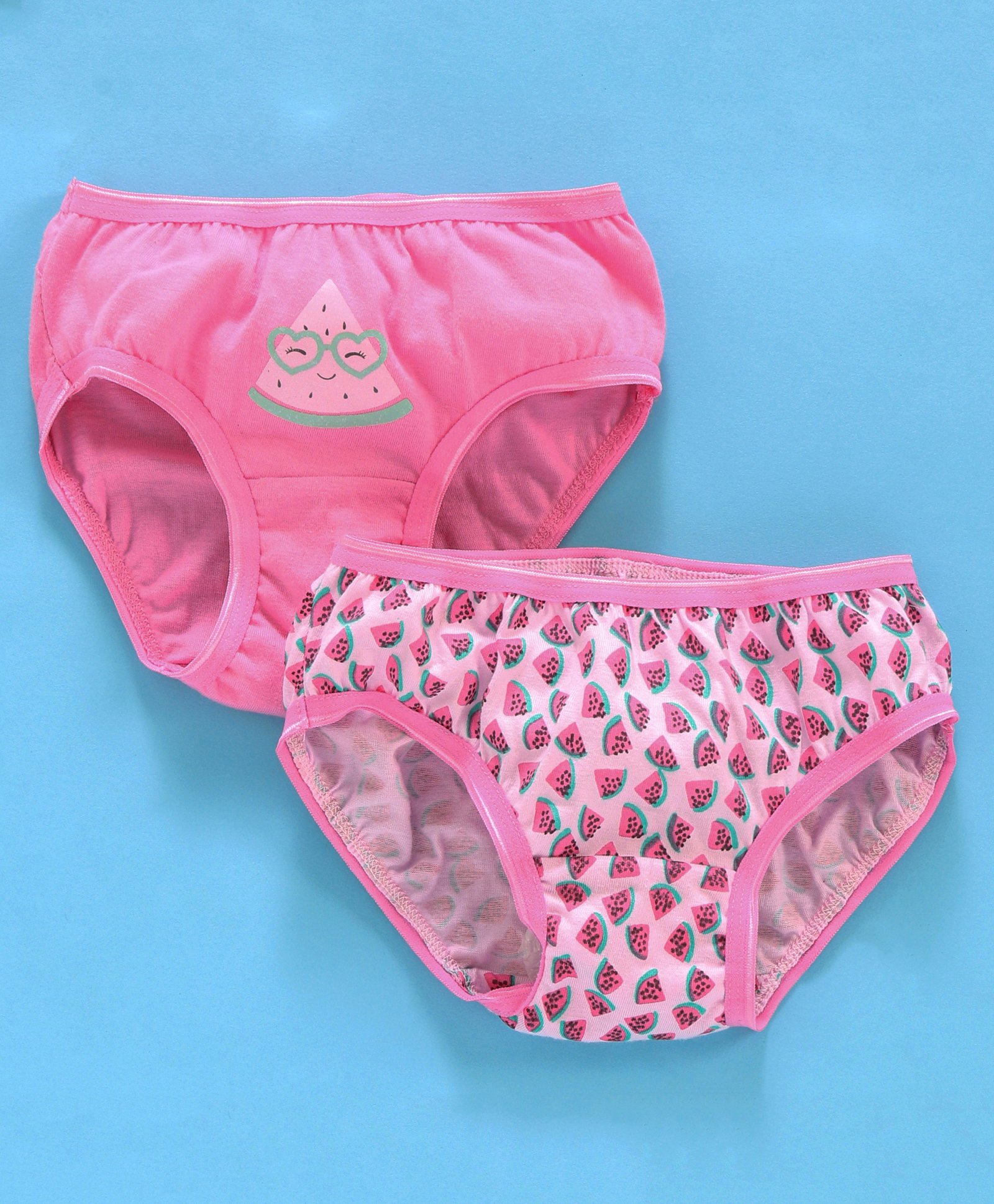 Babyhug Cotton Panties Watermelon Print Pack Of 2 - Pink-image-32