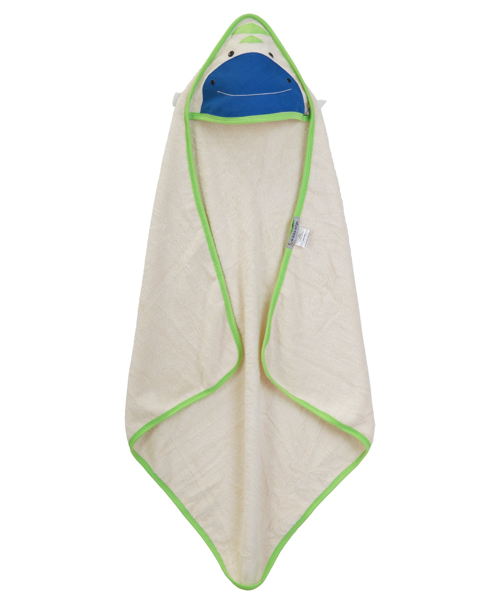 Mi Dulce An'ya Organic Terry Hooded Towel Dino Design - White Green-image-46