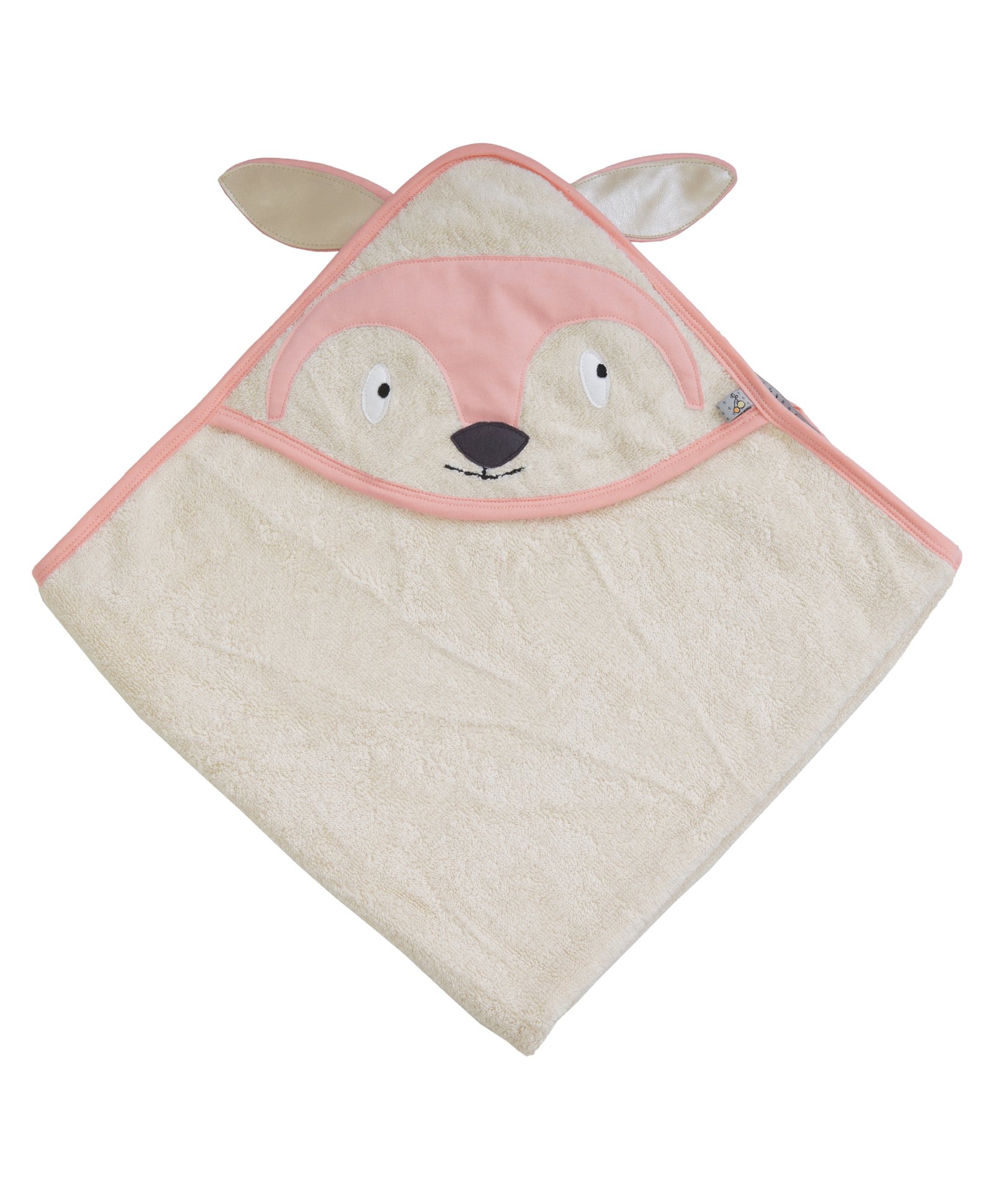 Mi Dulce An'ya Organic Terry Hooded Towel Fox Design - Pink-picture-13