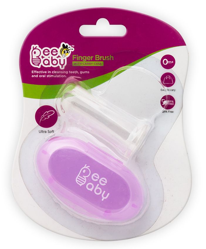 Beebaby Soft Silicone Finger Brush With Carry Case - Purple-picture-22